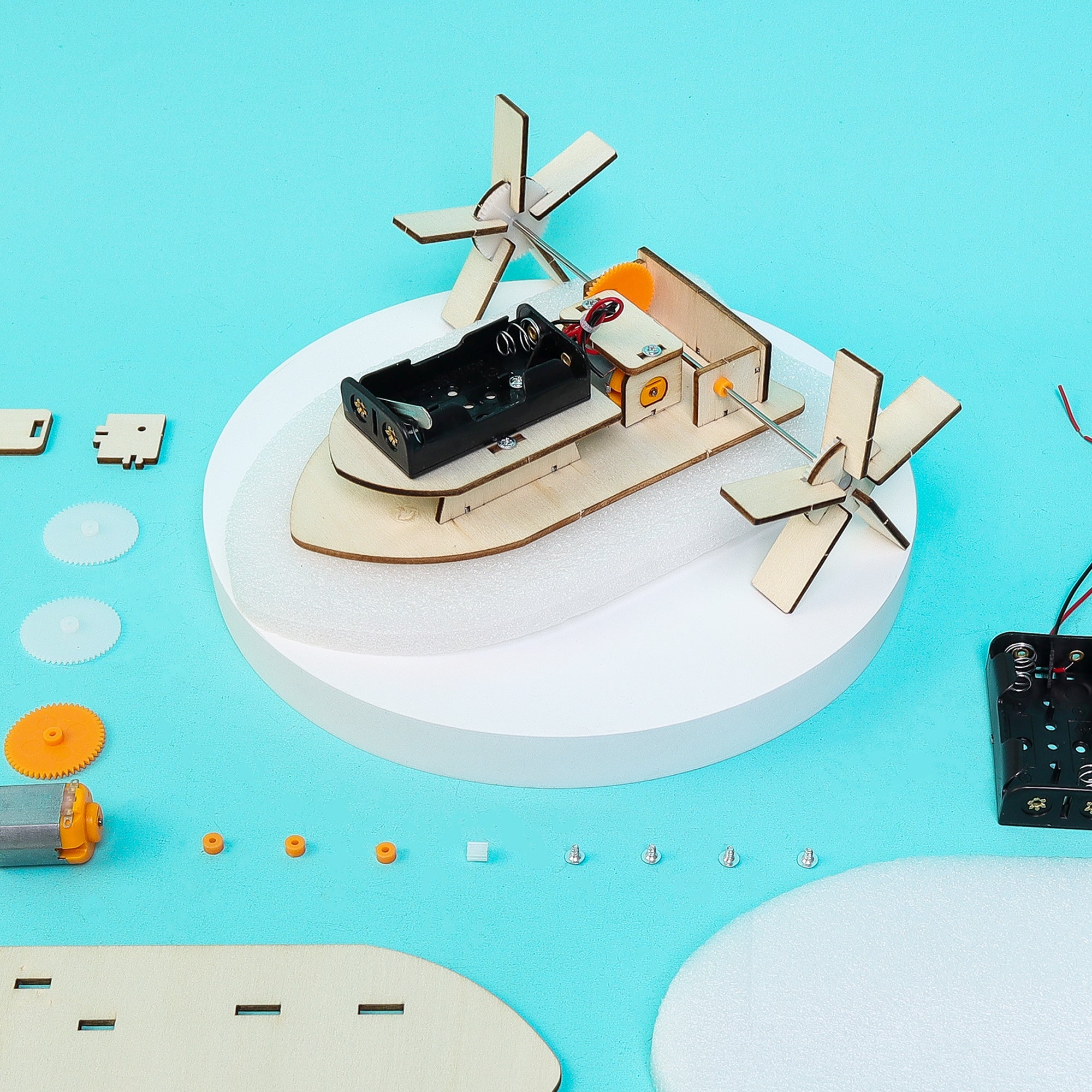 Paddlewheel Boat Diy Kit, Educational Stem Toy