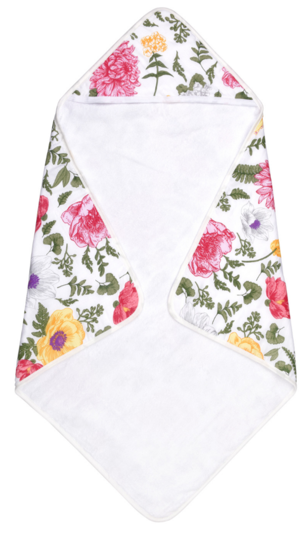 Bamboo Viscose Baby Hooded Towel Floral Print
