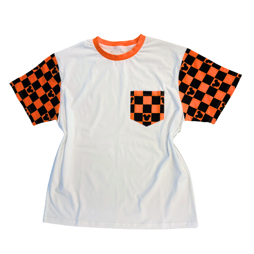 Spooky Checkered Magic Adult Pocket Tee