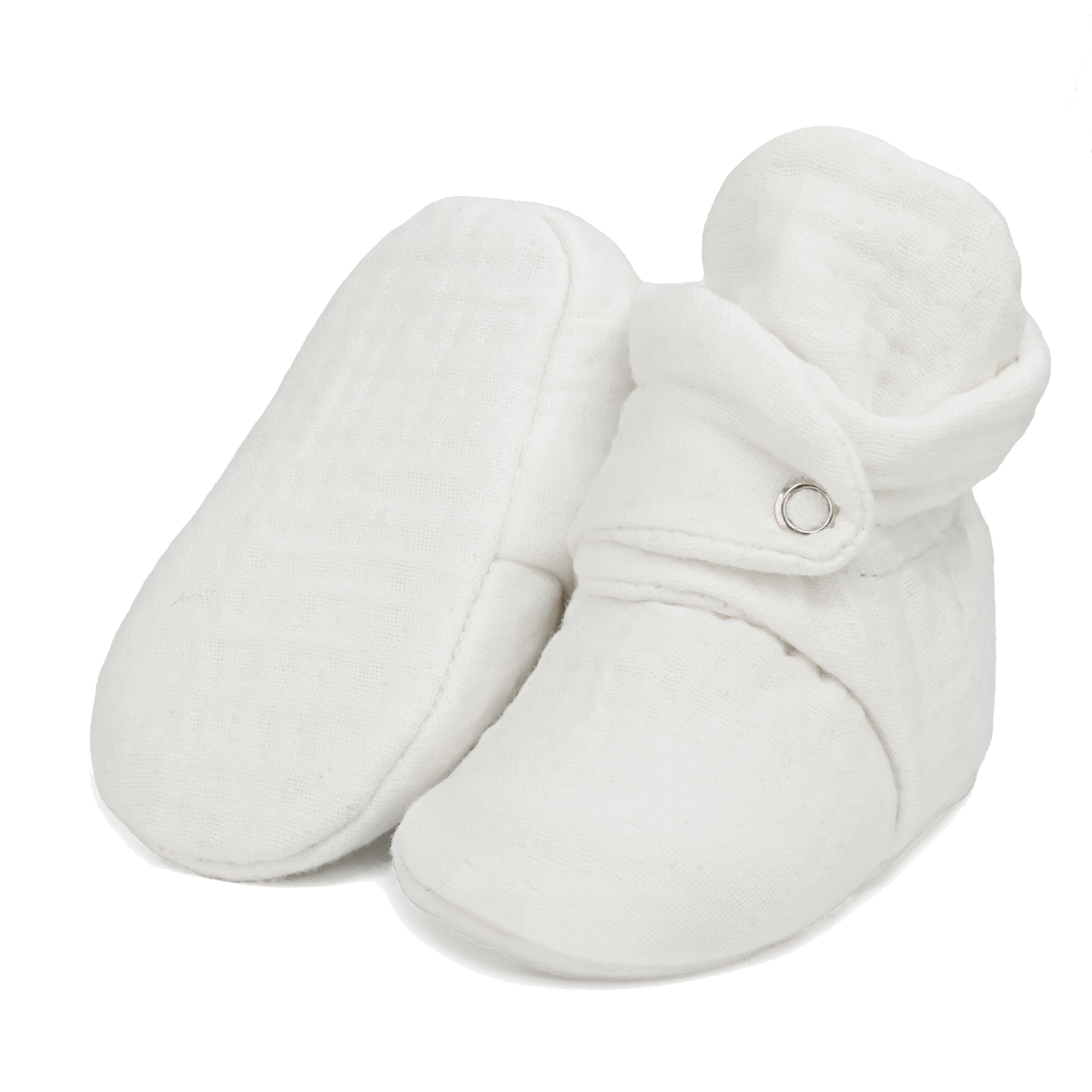 Muslin Stay On Baby Booties Cream