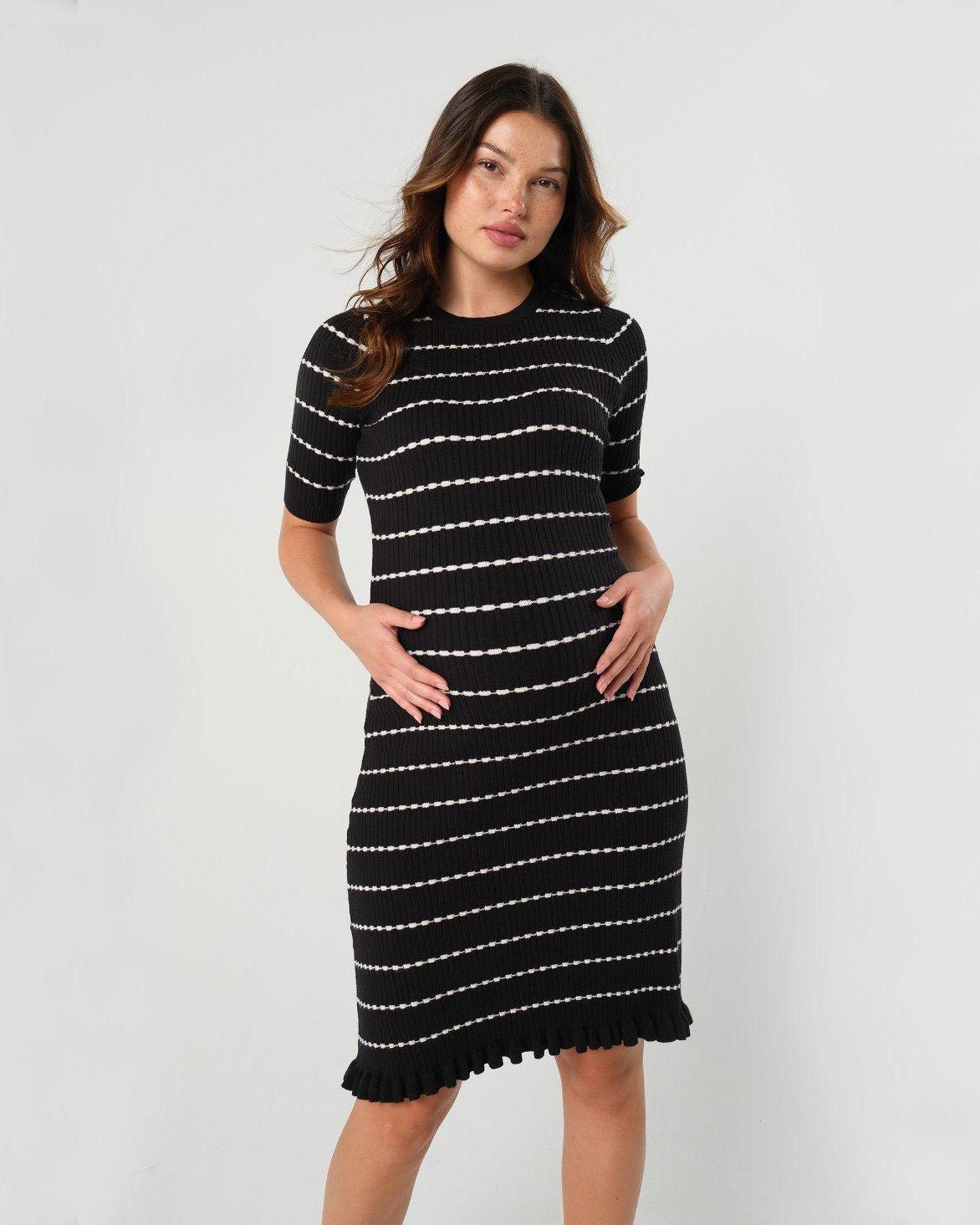 Louie Striped Knit Maternity & Mama Dress