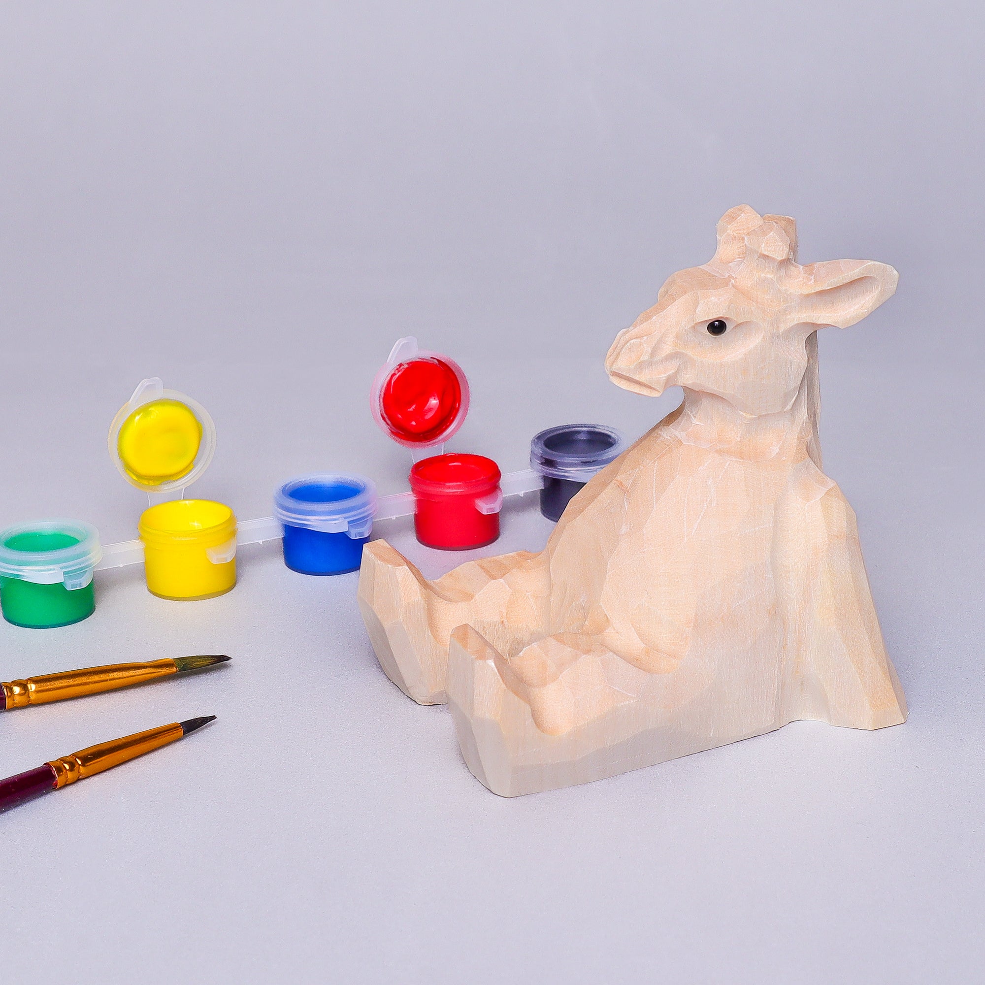 Paint Your Own Wood Carved Giraffe Diy Painting Kit