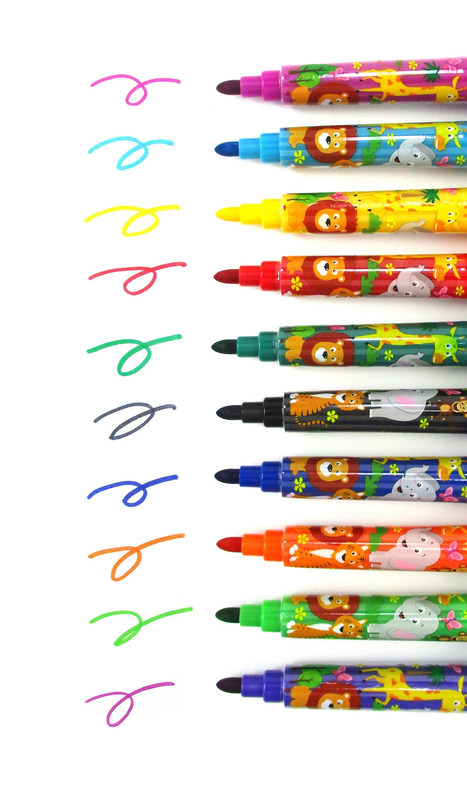Wild Life Safari Animals Stamp Marker Set - Set Of 10