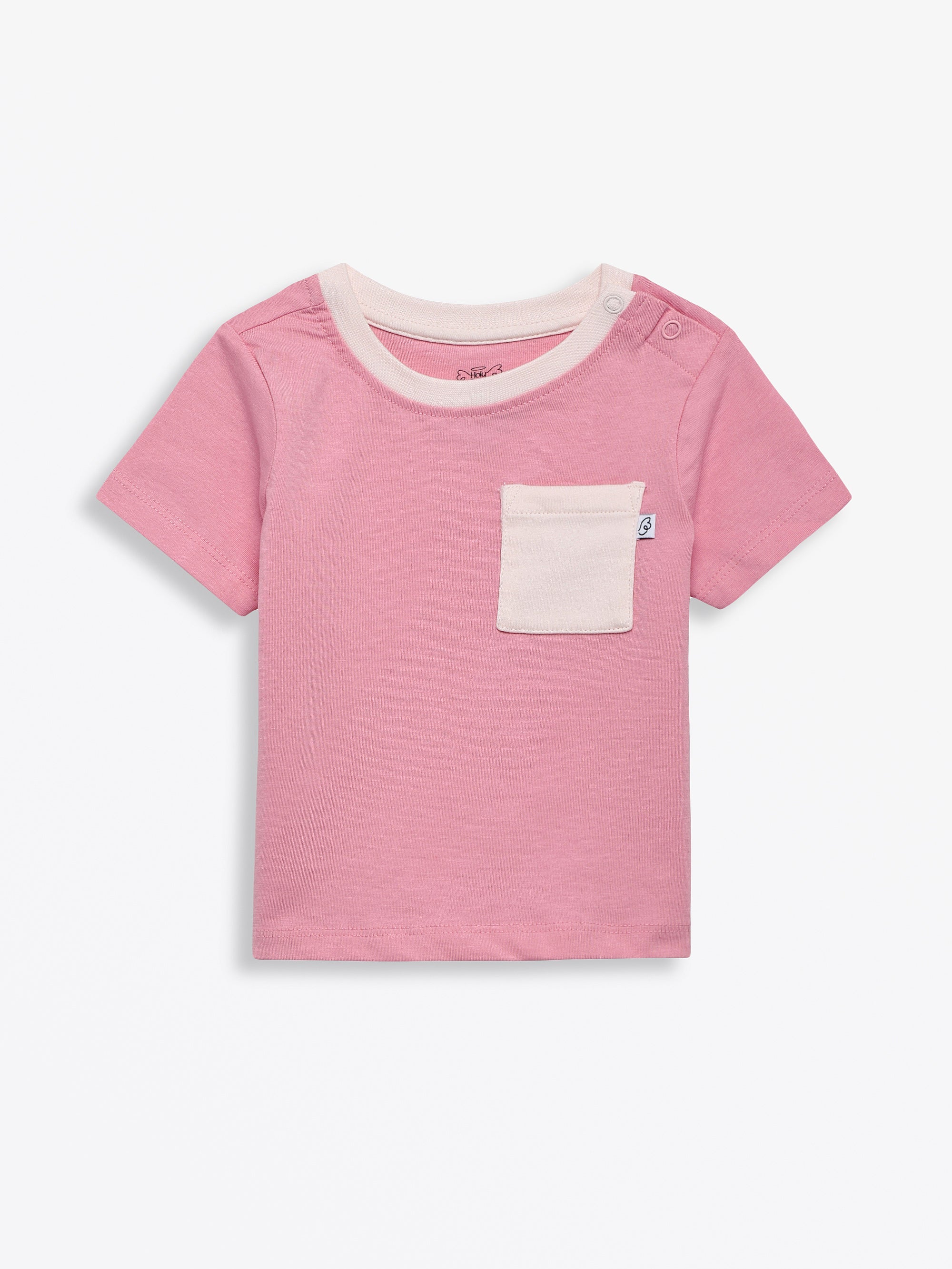 Pink Prayer Pocket Short Sleeve T-shirt Cotton