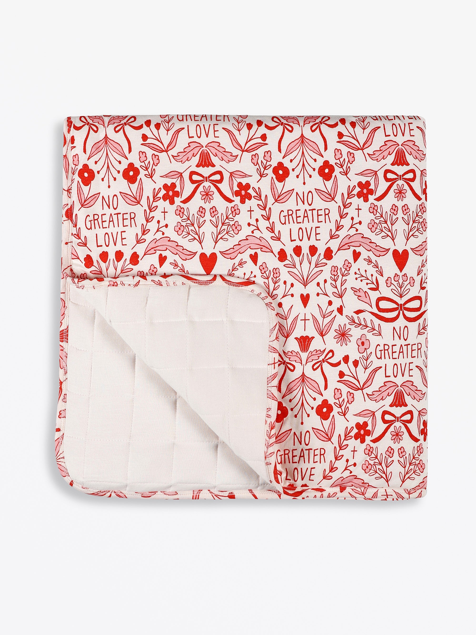 No Greater Love Pink Blanket Bamboo