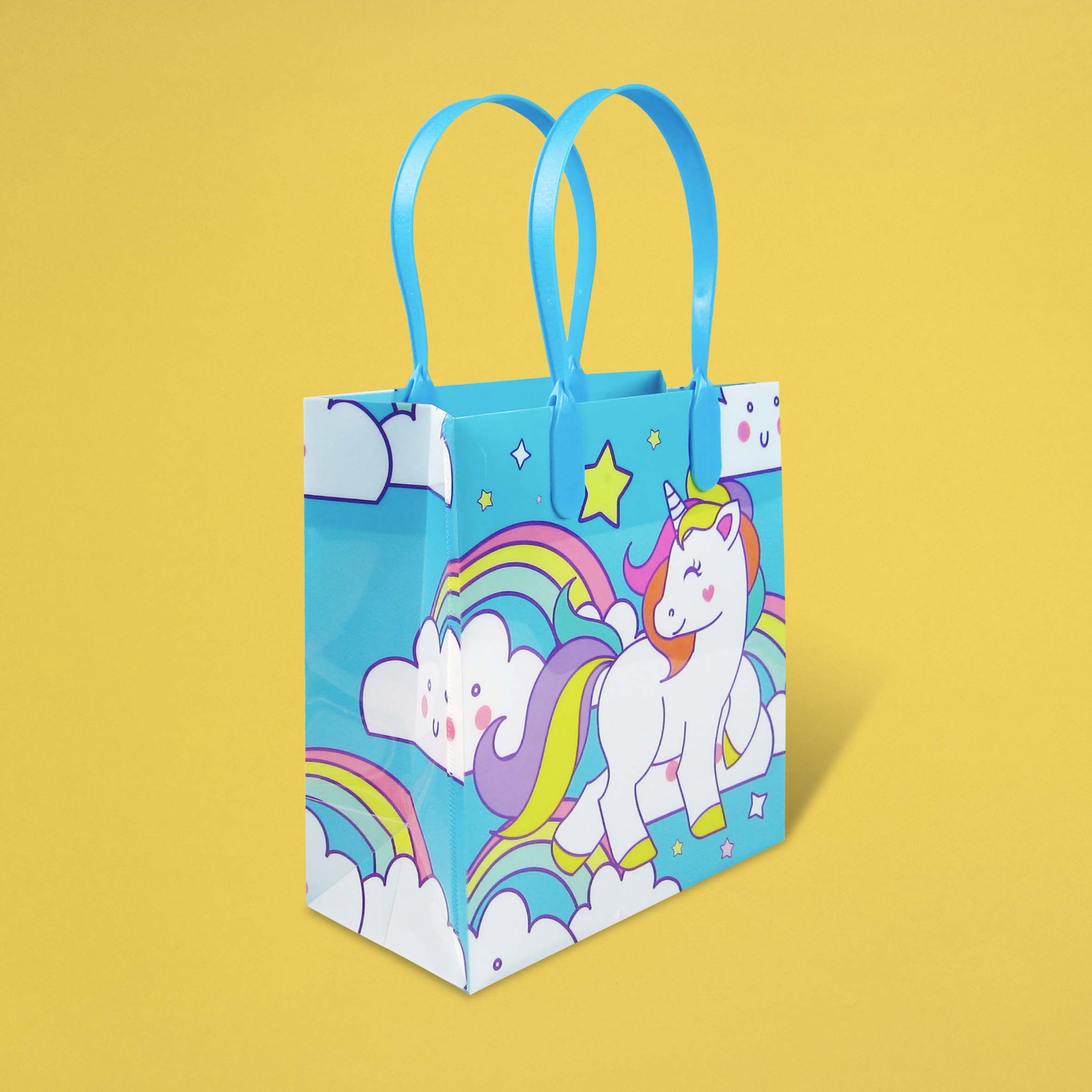 Blue Unicorn Party Favor Bags Treat Bags - Set Of 6 Or 12