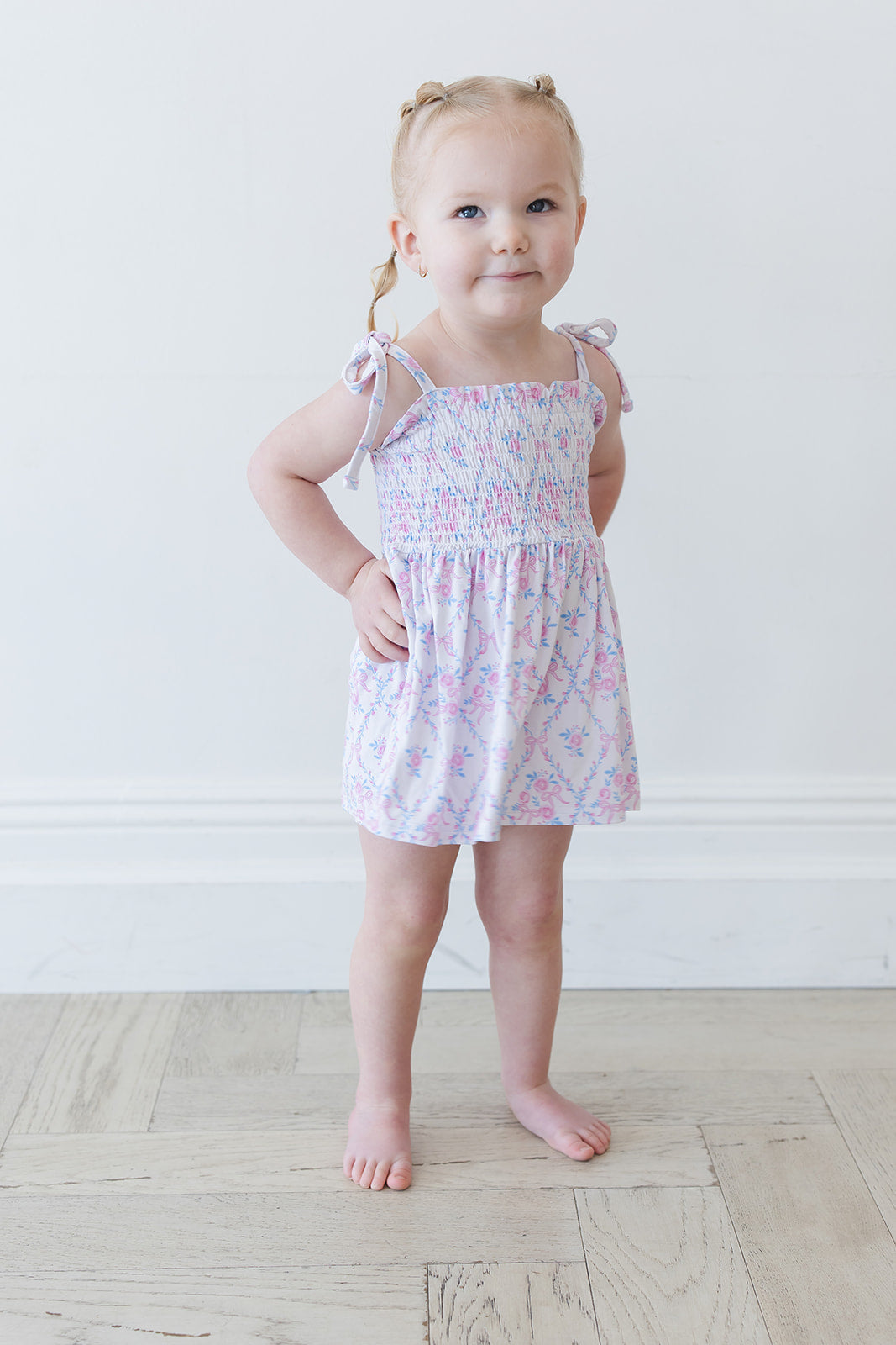 Charlotte - Smocked Diaper Dress Set