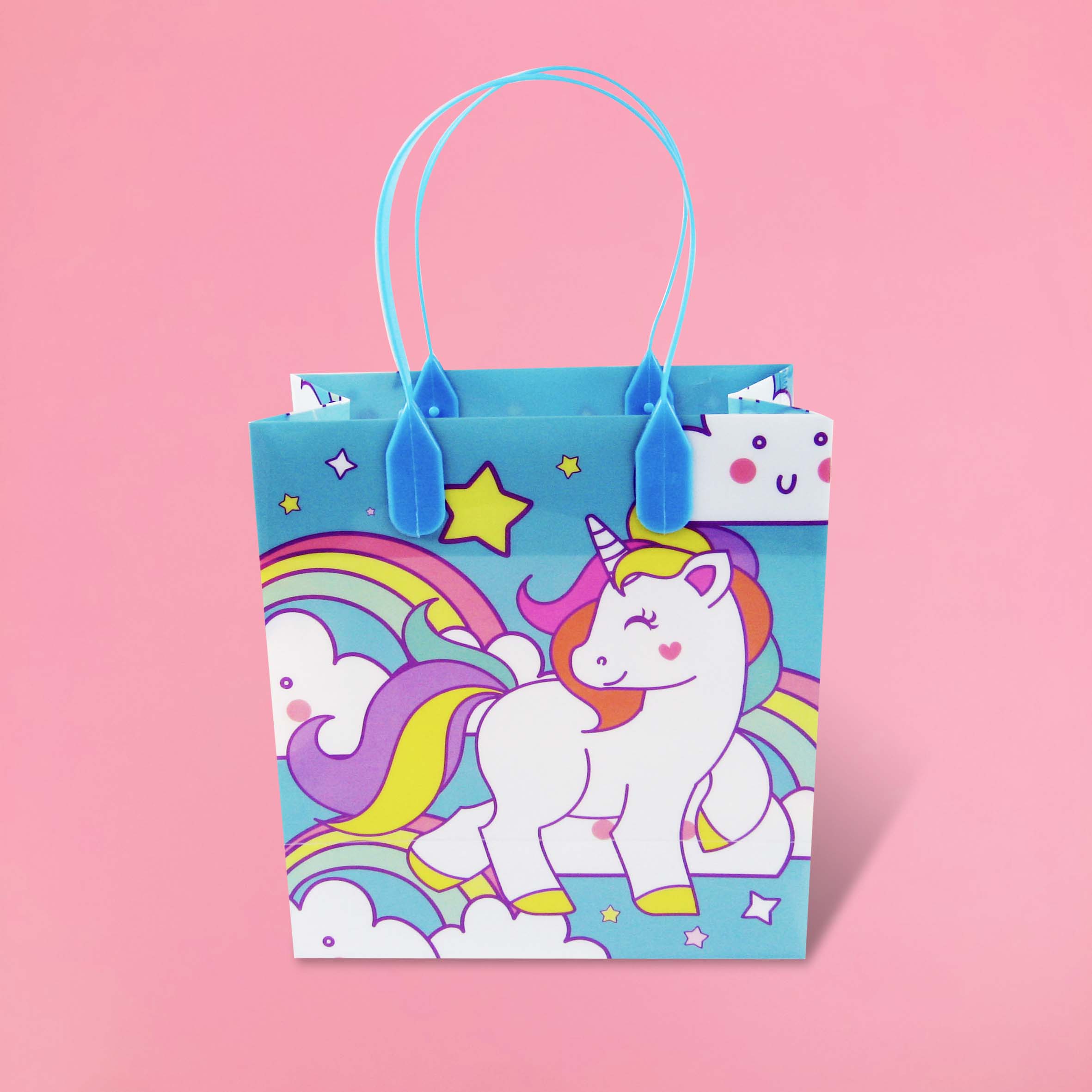 Blue Unicorn Party Favor Bags Treat Bags - Set Of 6 Or 12
