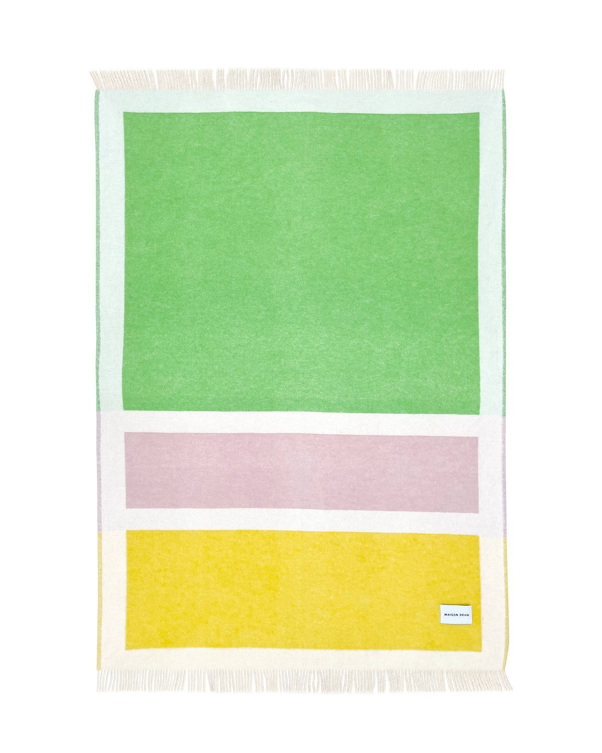Blanket Color Block No. 2 Yellow / Green And Lilac 4.25 X 6.5 Ft