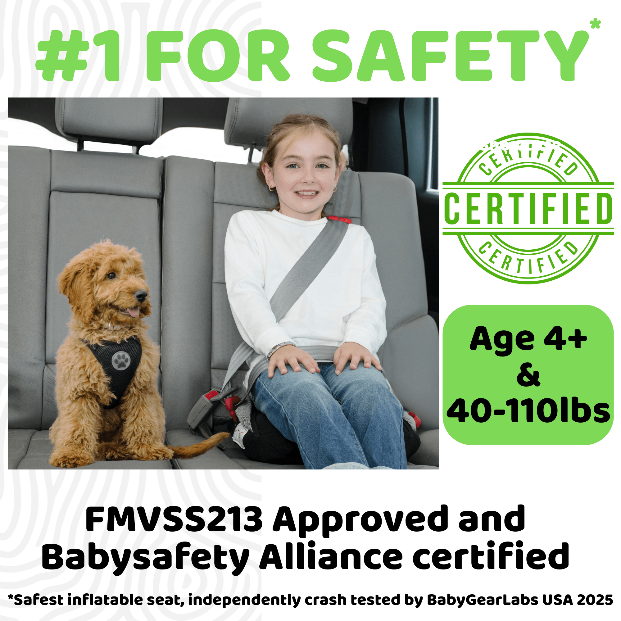 Bubblebum Inflatable Car Booster Seat - Travel Booster Seat - Rainbow Style ✔️