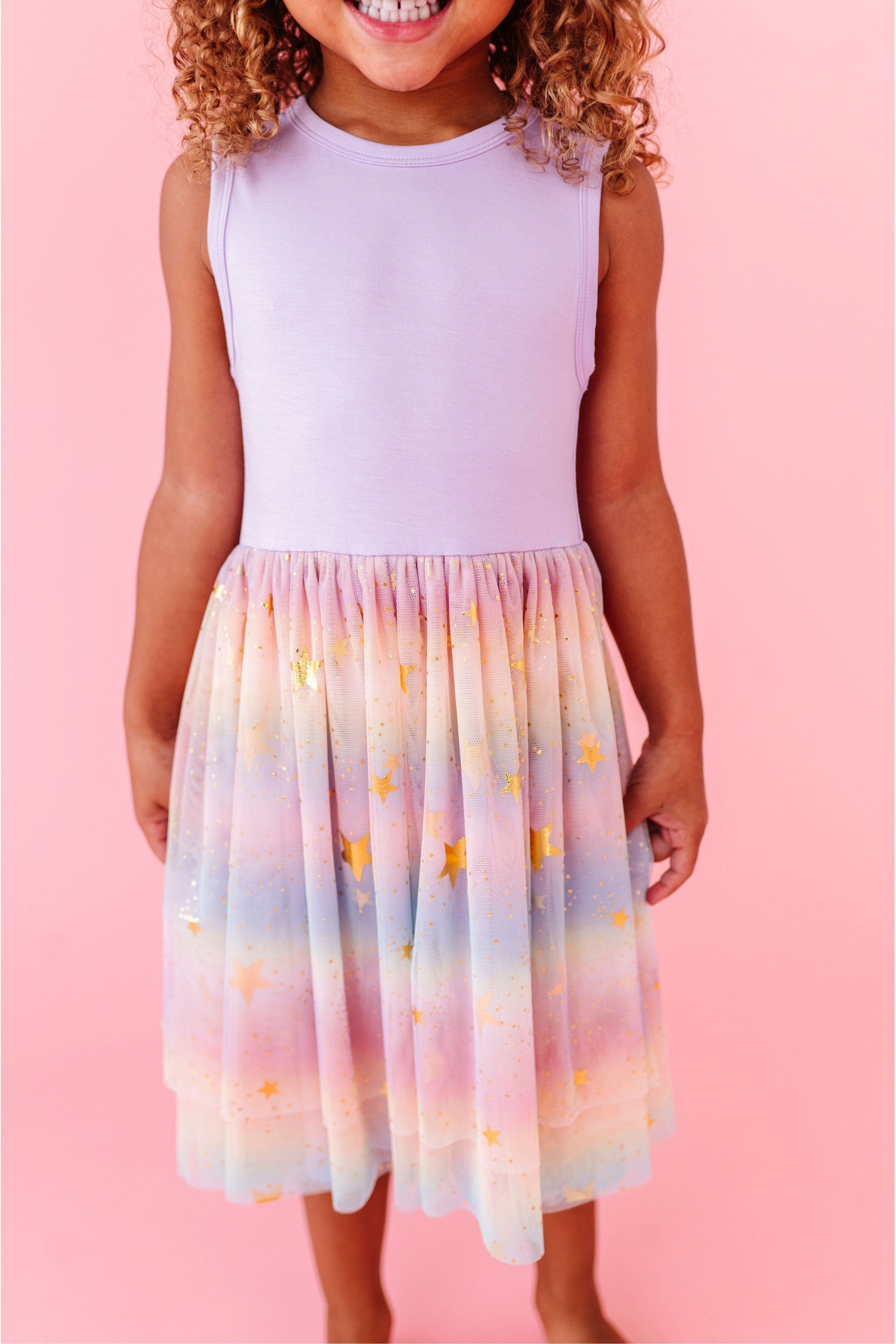 Bamboo Tulle Dress - Rainbow Ombre Twinkle