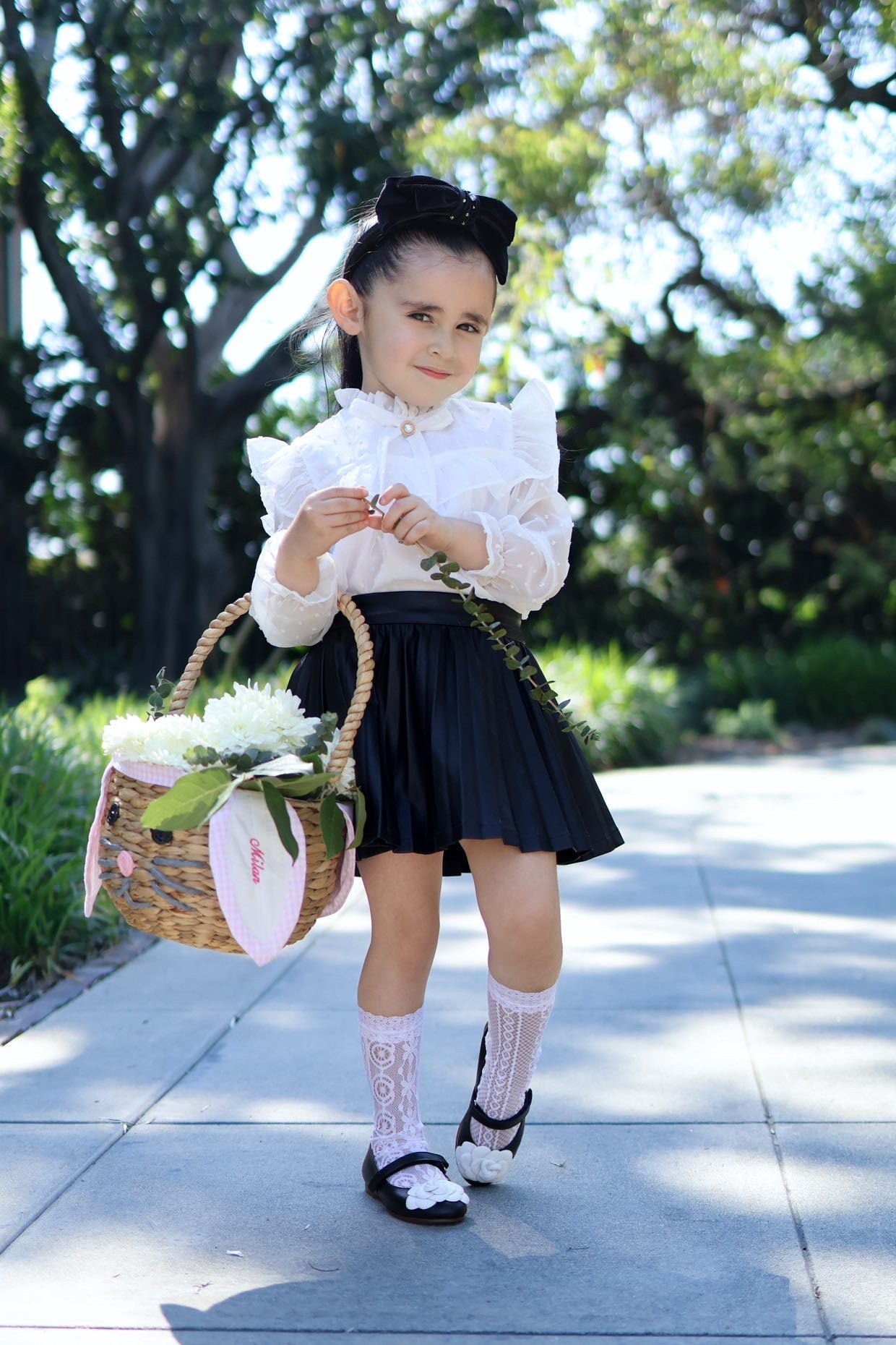 Camille- Black/white Leather Mary Jane Shoes