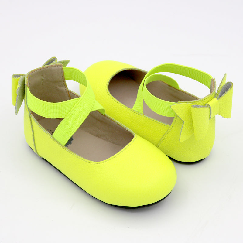Bow Back Ballet Flat - Neon Yellow