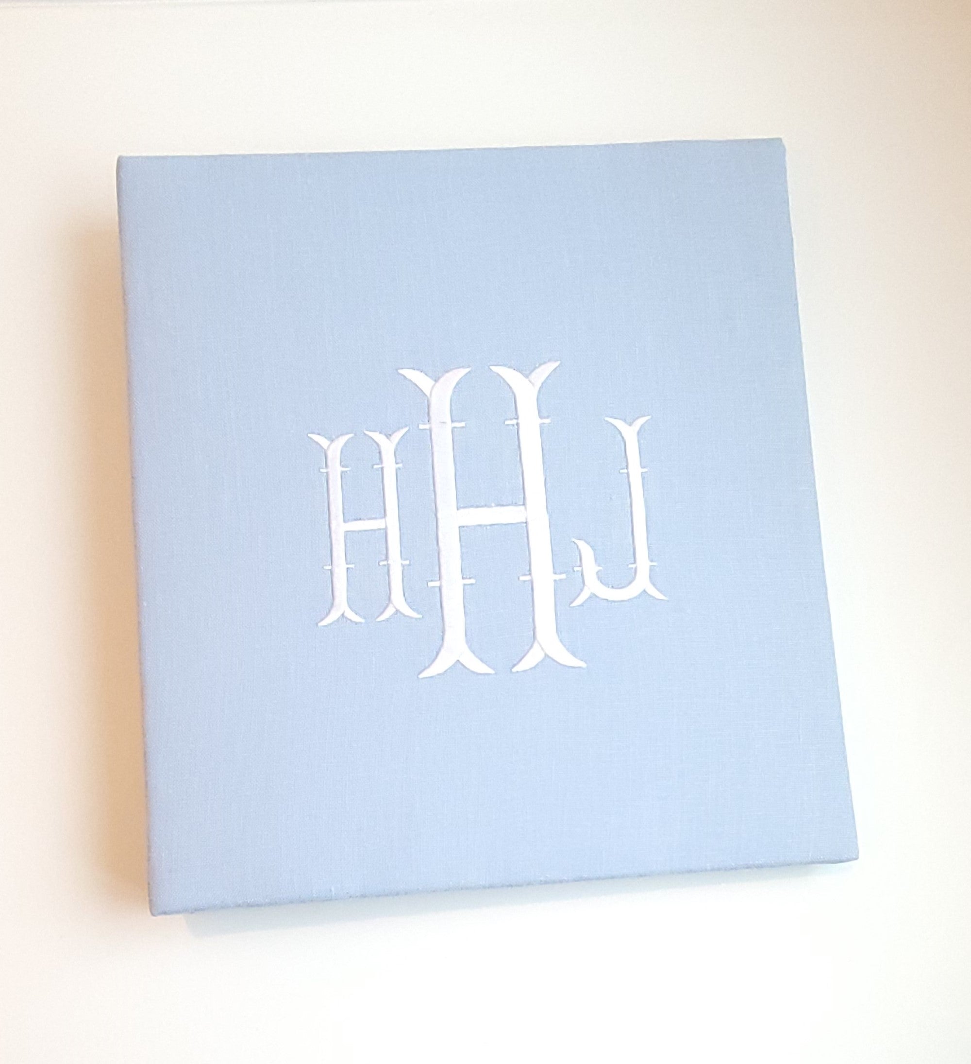 Baby Memory Book - Blue Linen (w/o Bow)