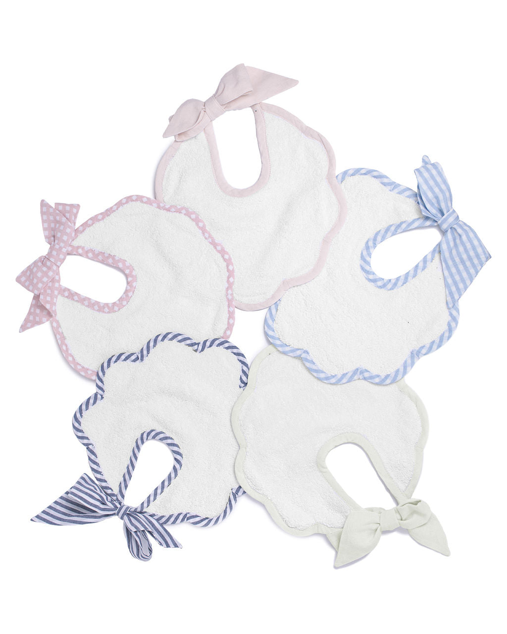 Scalloped Bib | Dusty Pink Gingham