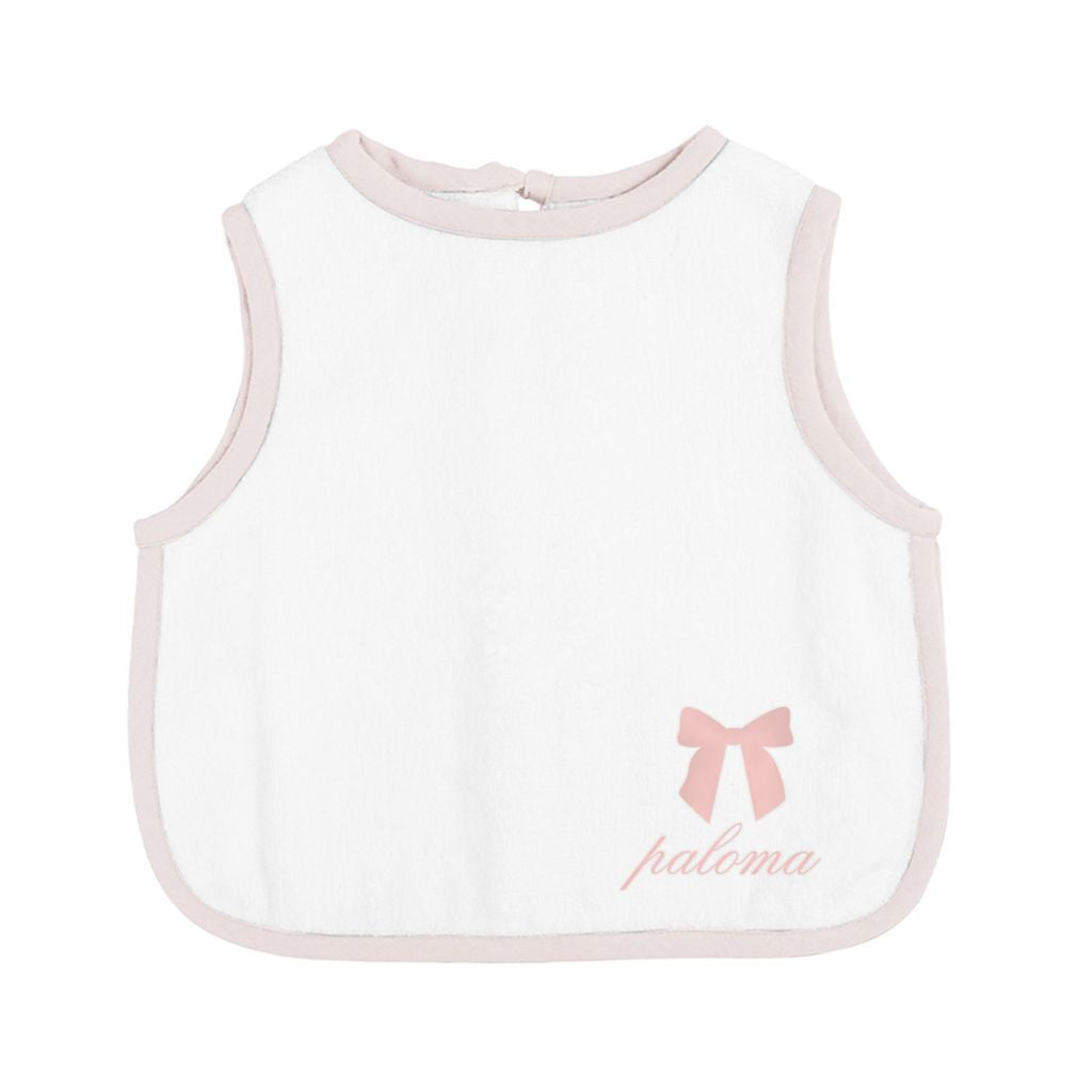 Monogrammed Apron Bib | Blossom Pink Linen