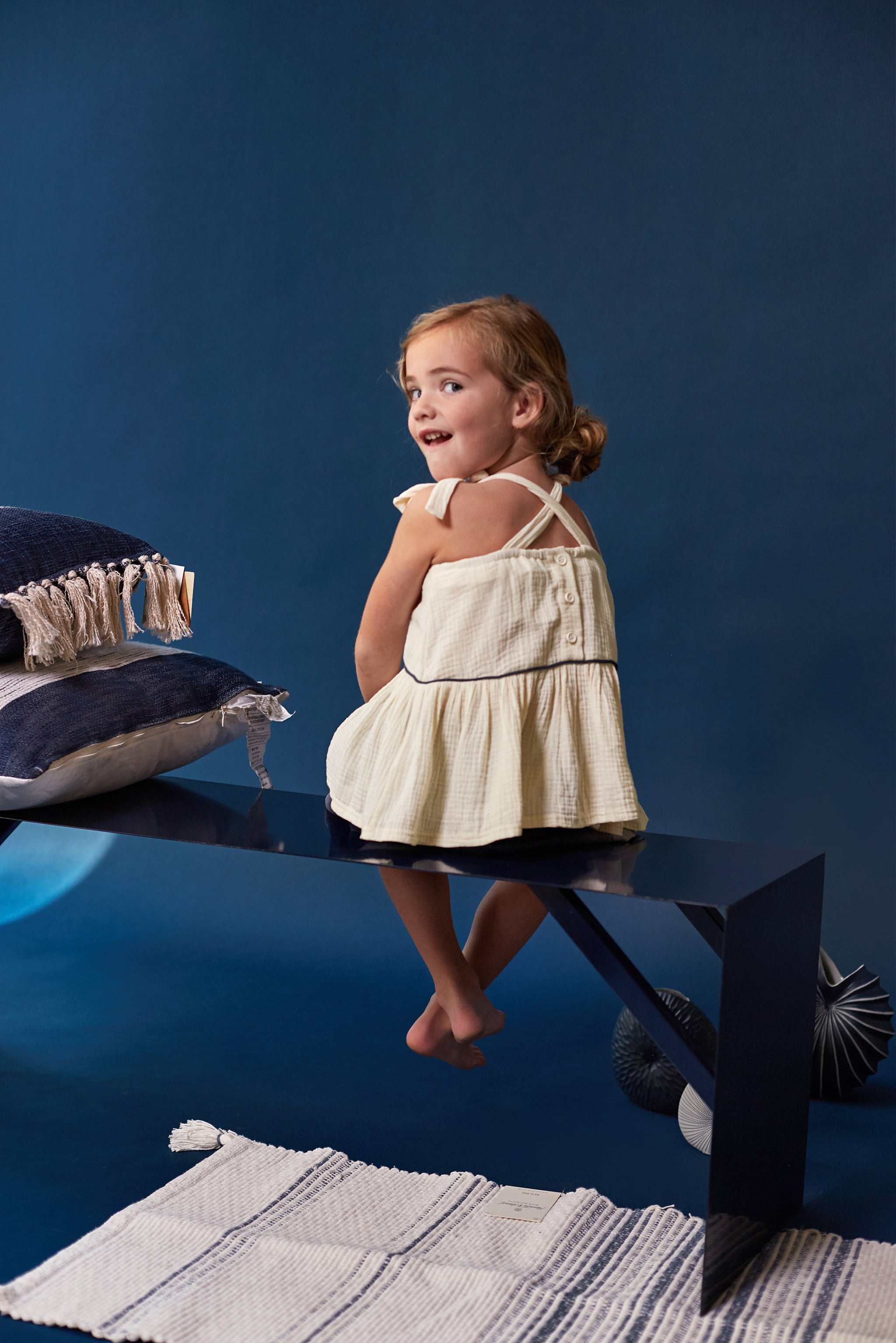 Girl Peplum Top | Cream