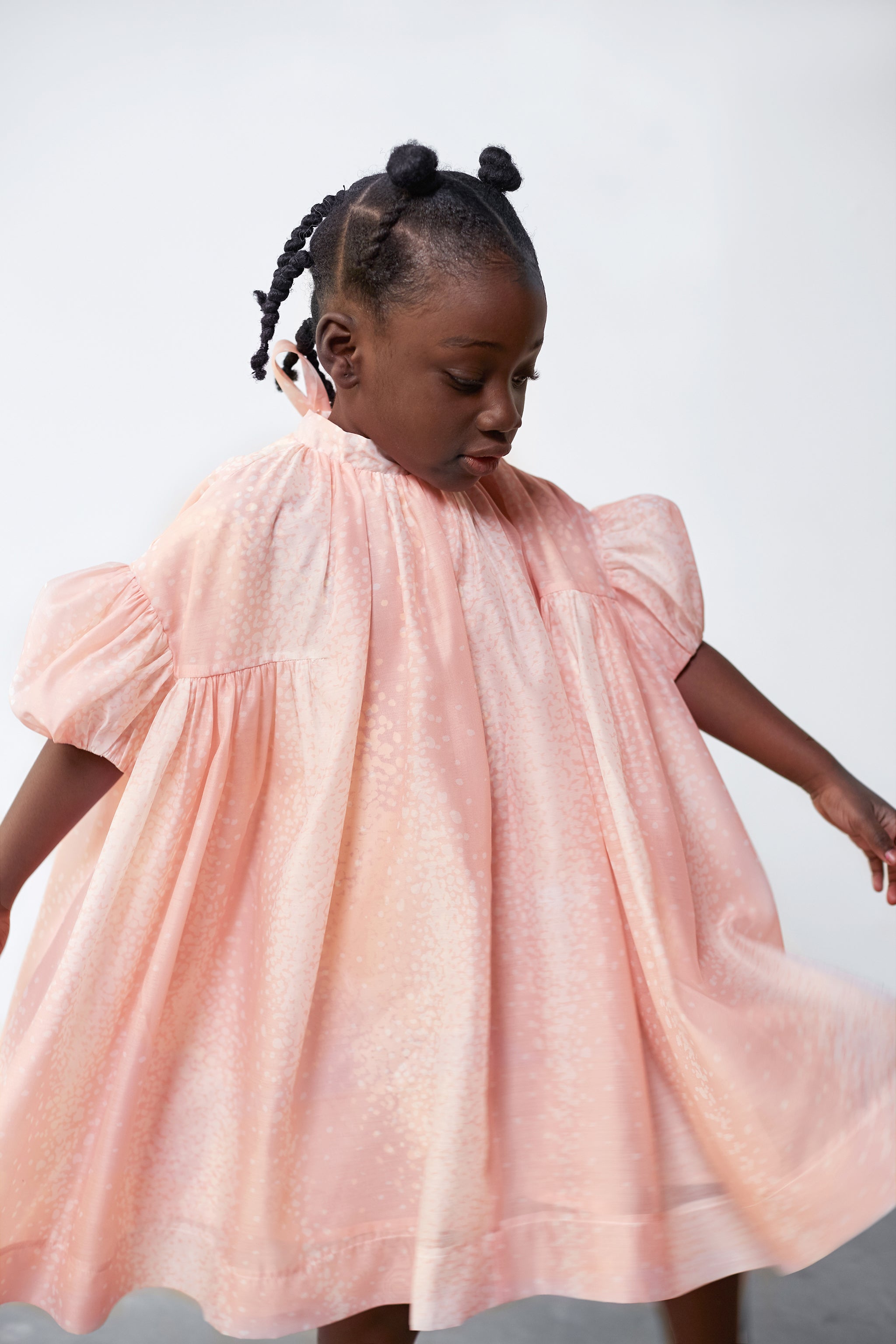 Tent Dress With Puff Sleeves | Pink