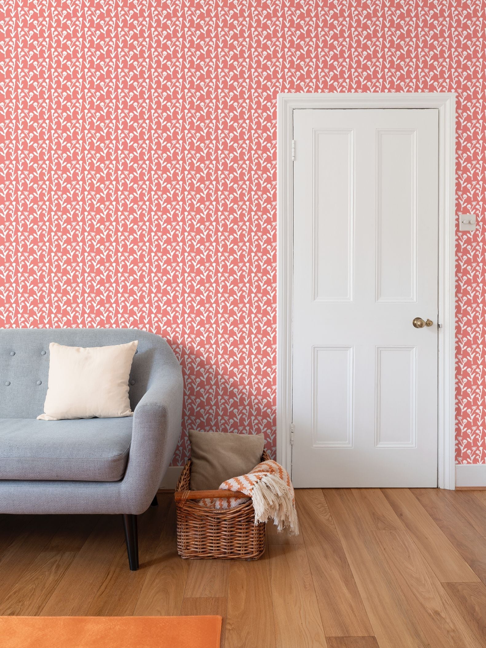 Ivy Manor Wallpaper (coral)