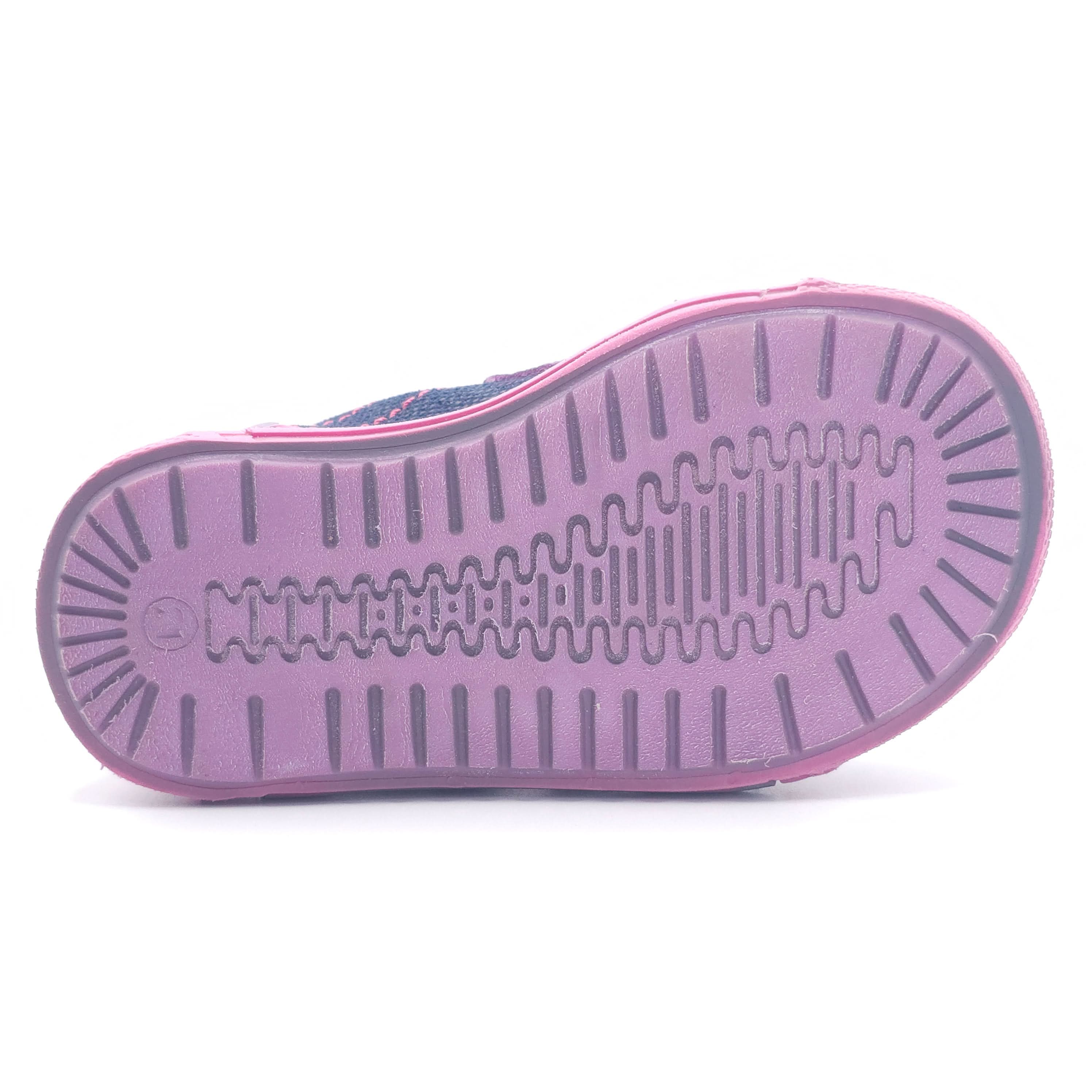 Girls Double Velcro Shoe In Purple