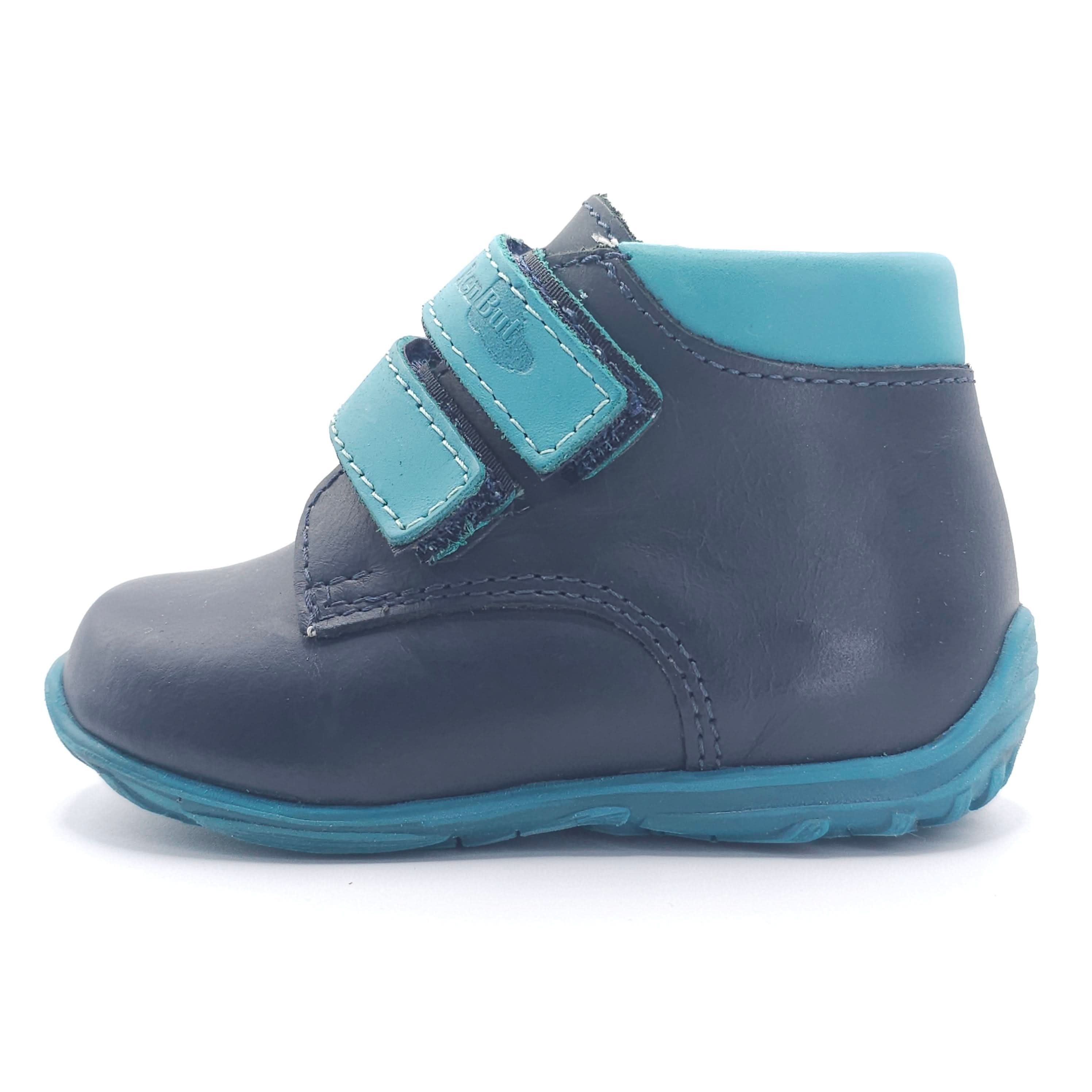 Boys Double Velcro Shoe In Blue And Black