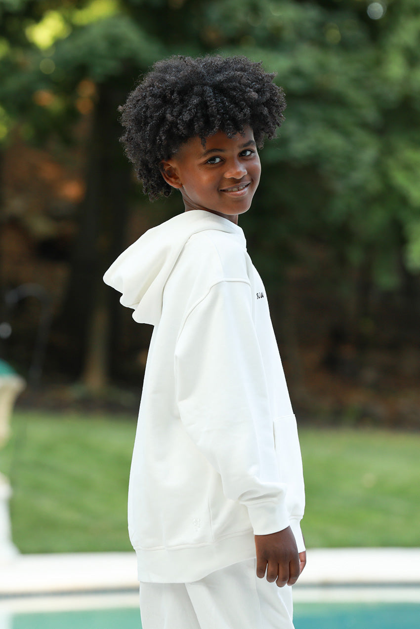 Relaxed Cotton Hoodie With Print
