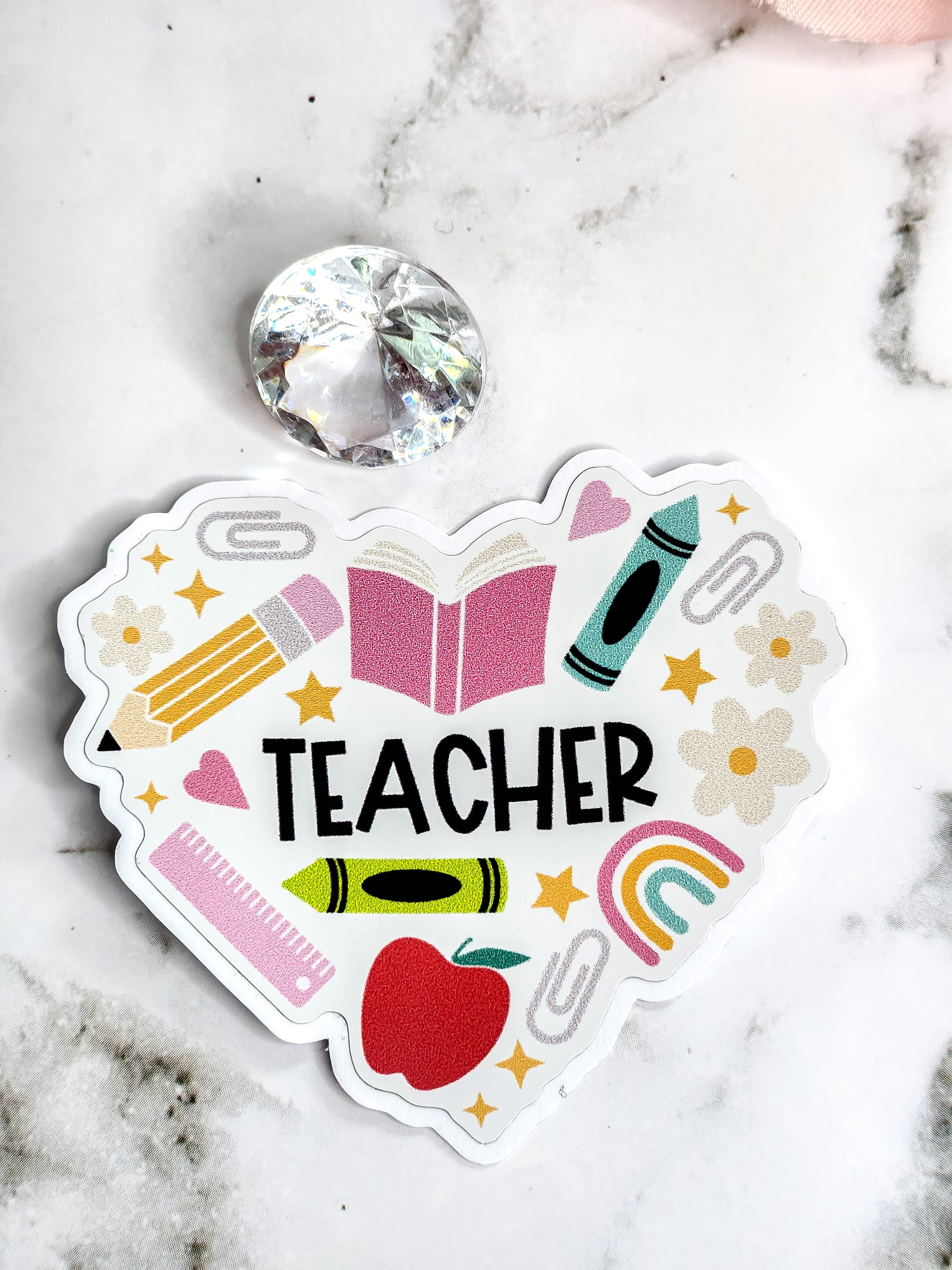 Teacher A Work Of Heart Sticker