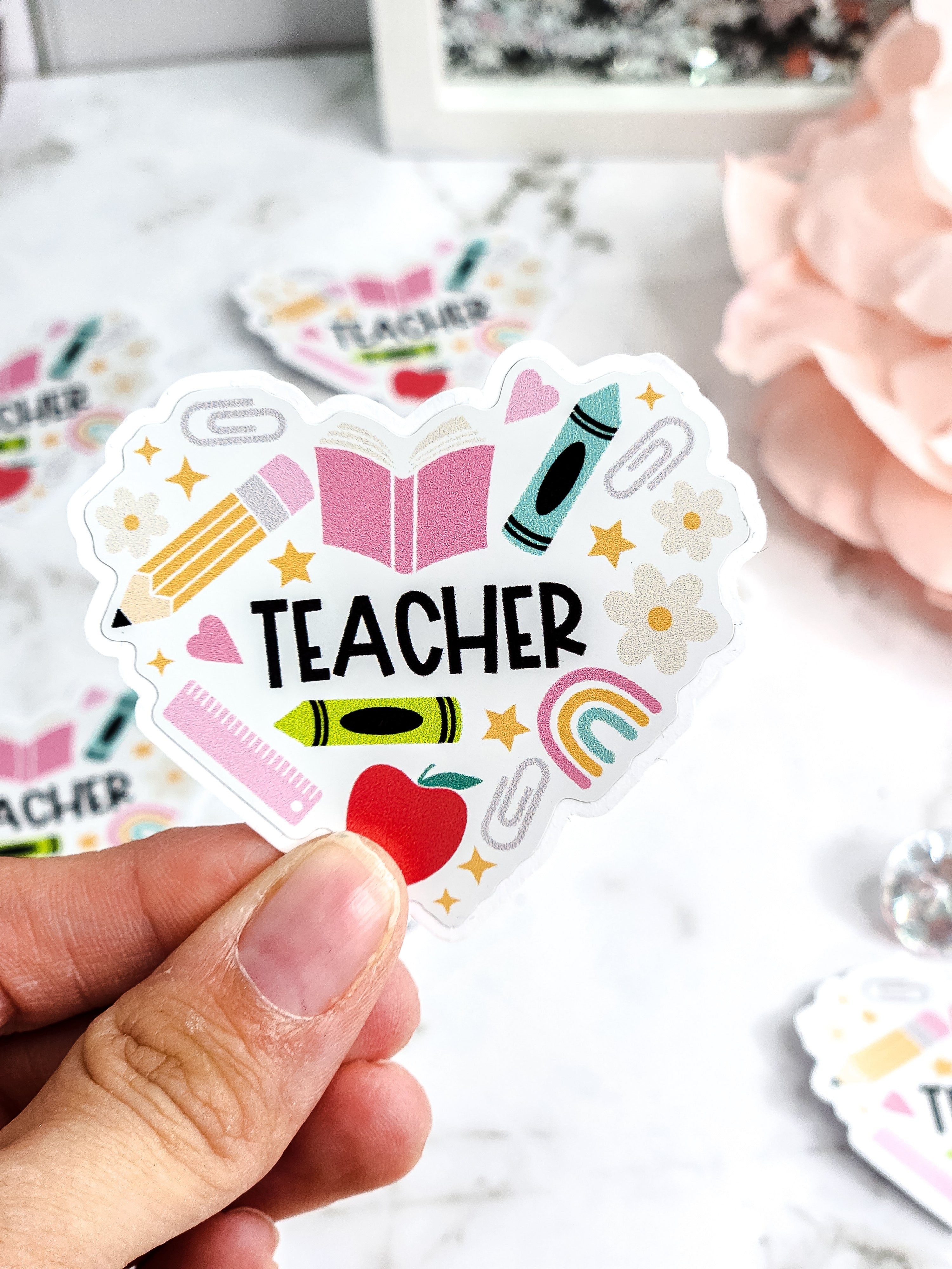 Teacher A Work Of Heart Sticker