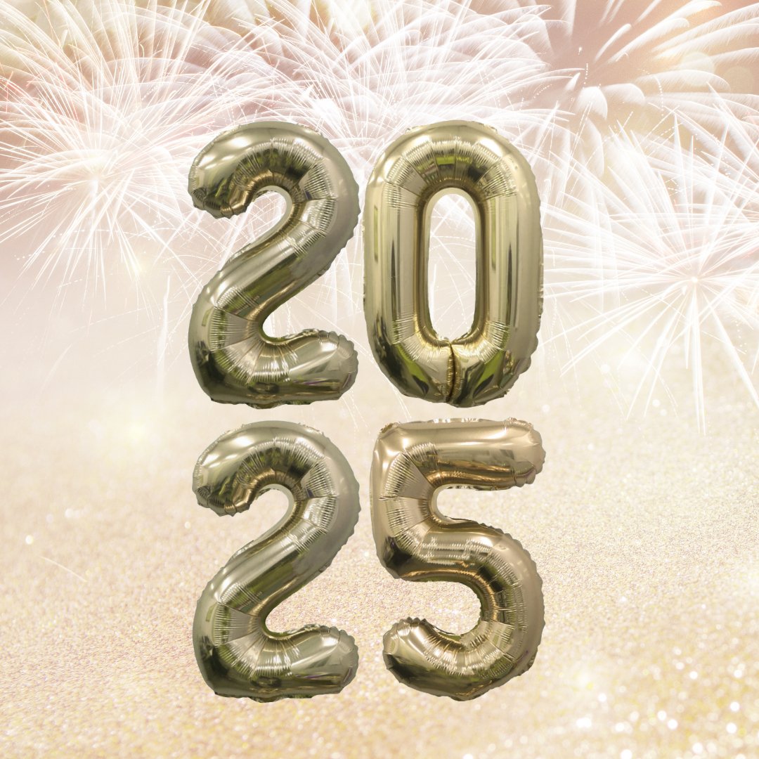 2025 Gold Number Balloons