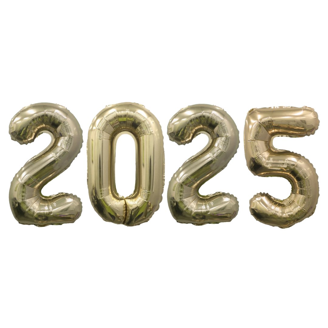 2025 Gold Number Balloons