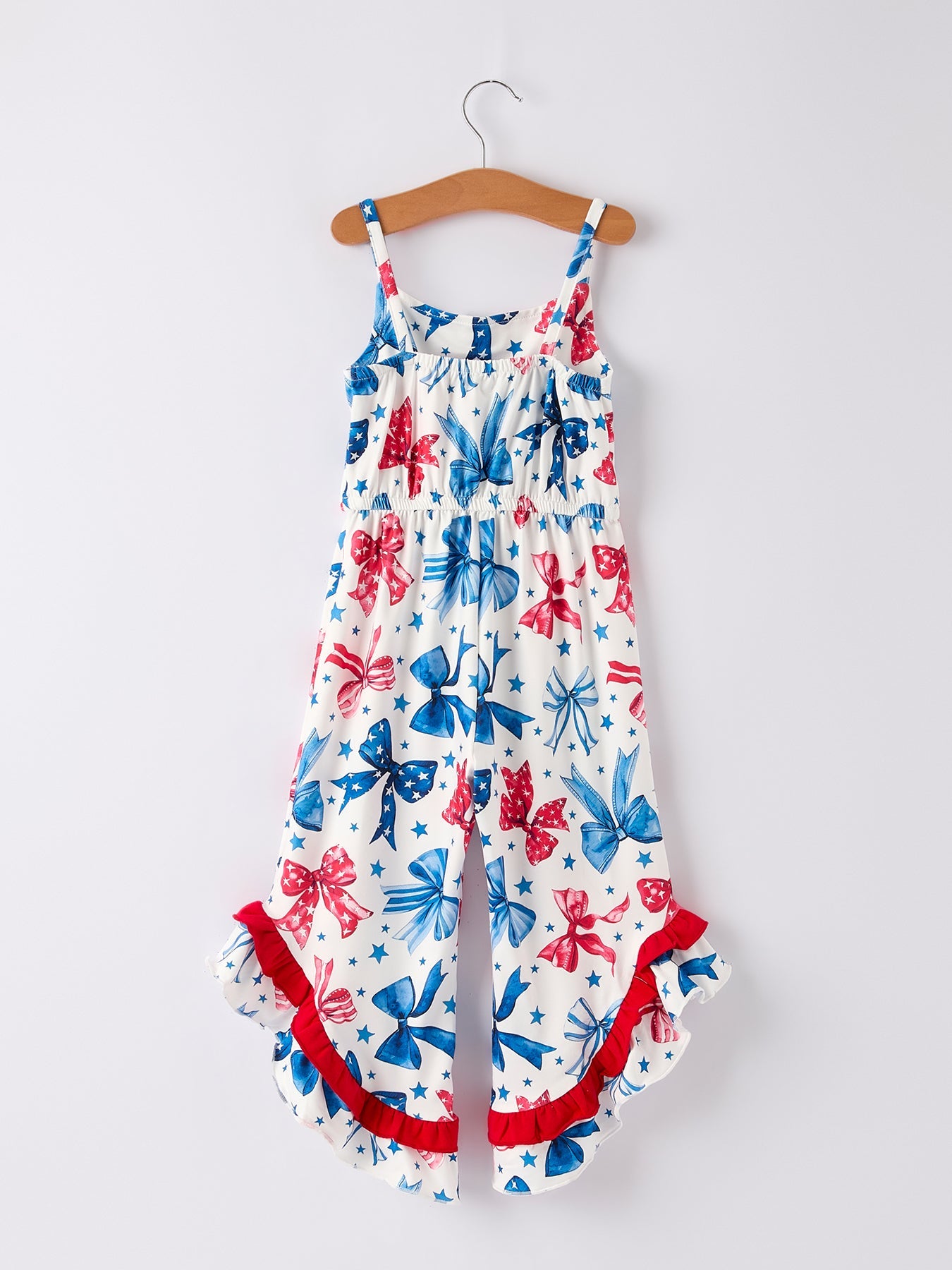 4th Of July Bow Print Jumpsuit