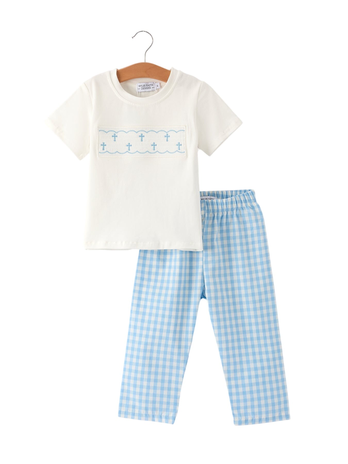 Blue Smocked Church Christ Bishop Christening Toddler Boys'set