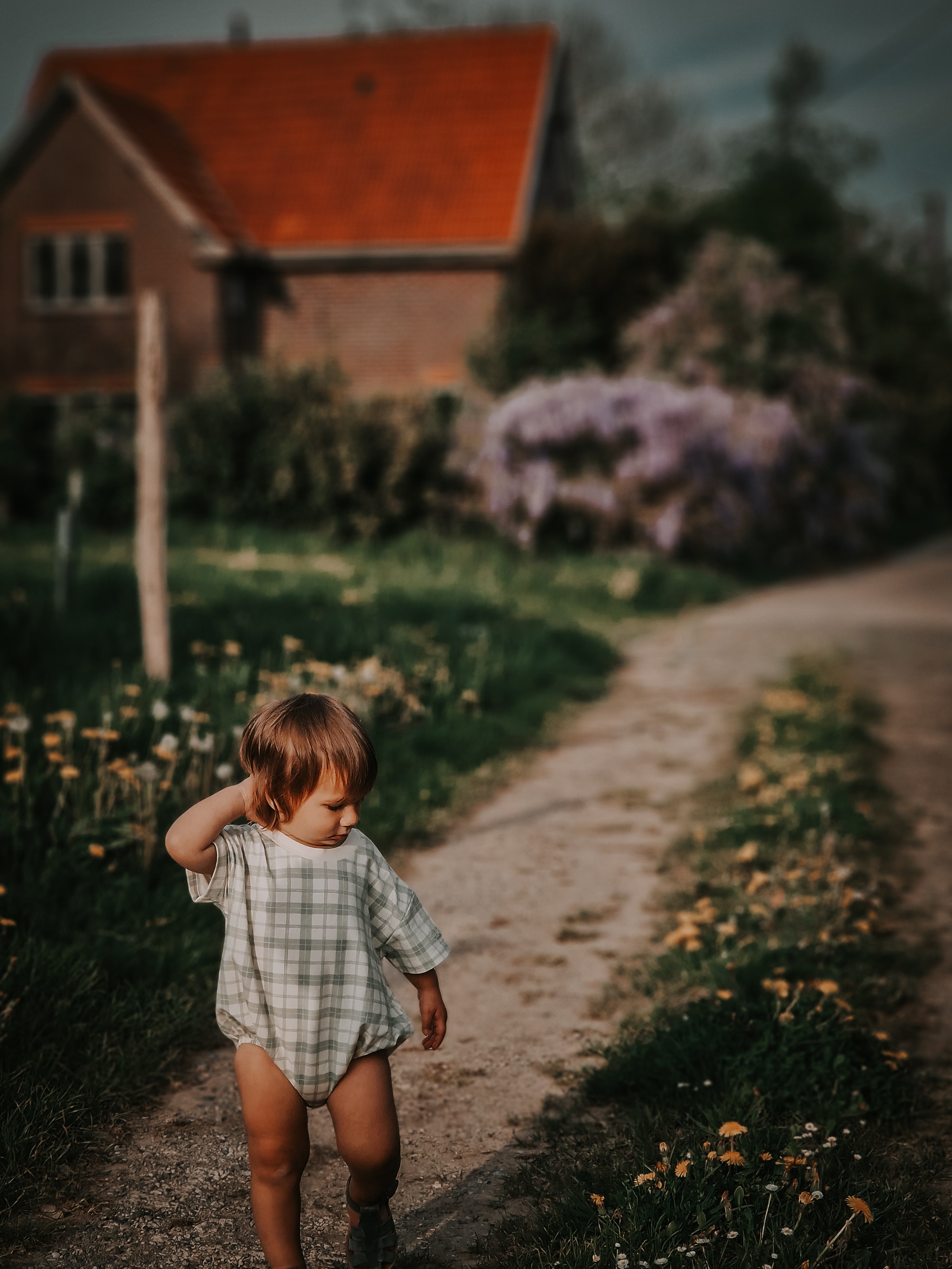 Bubble Romper | Organic Cotton Jersey - Fern Plaid