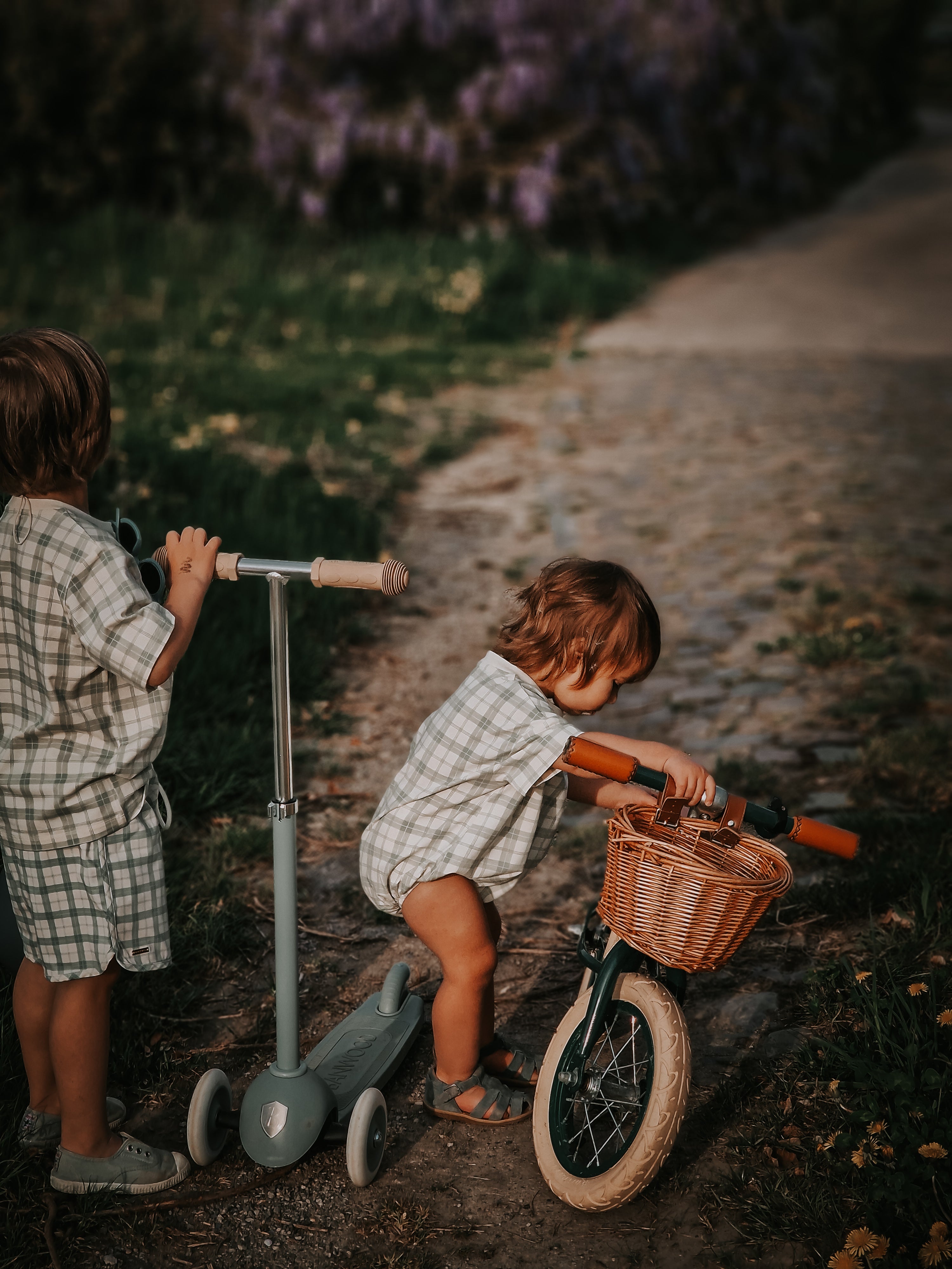 Bubble Romper | Organic Cotton Jersey - Fern Plaid
