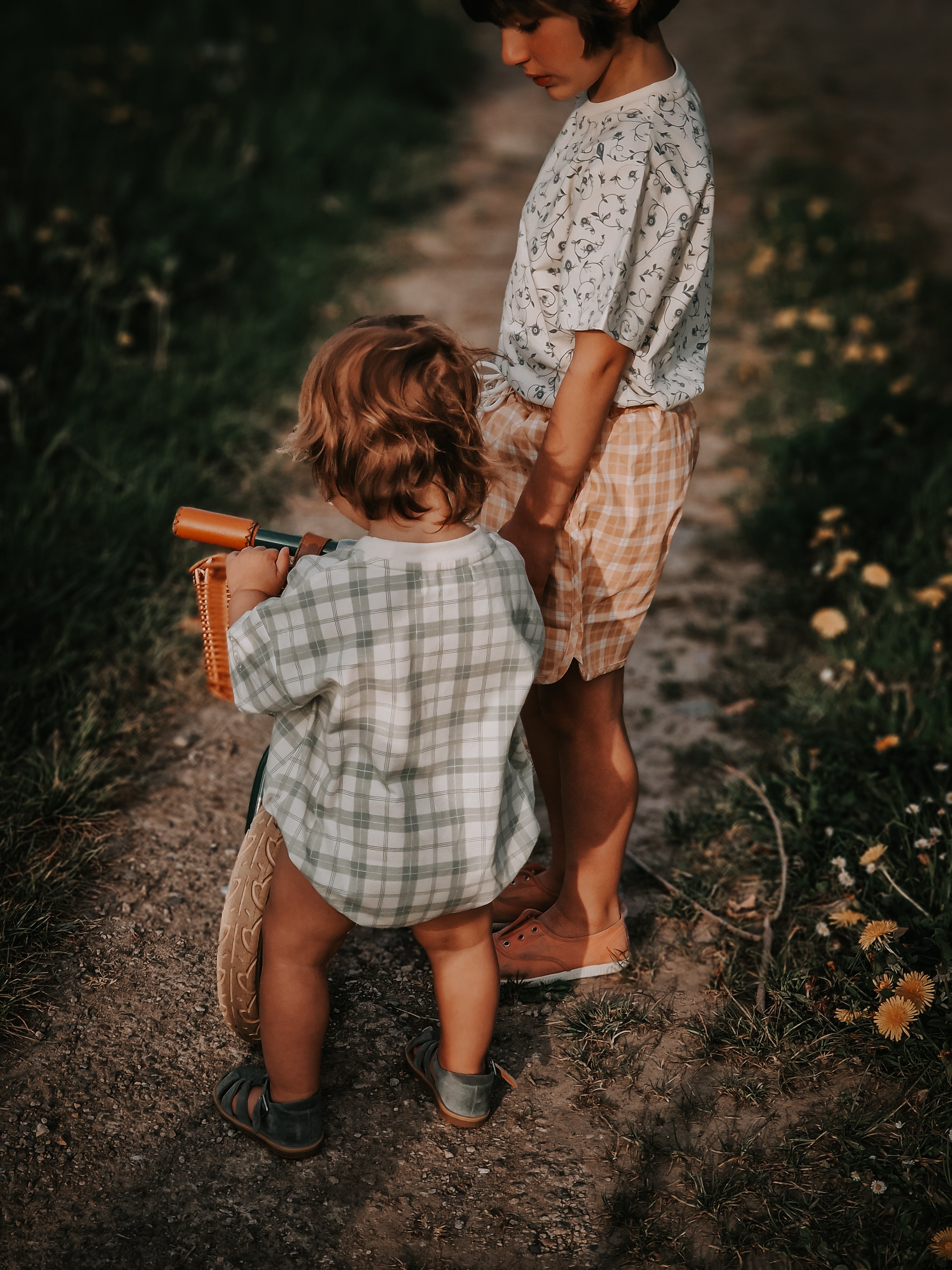 Bubble Romper | Organic Cotton Jersey - Fern Plaid