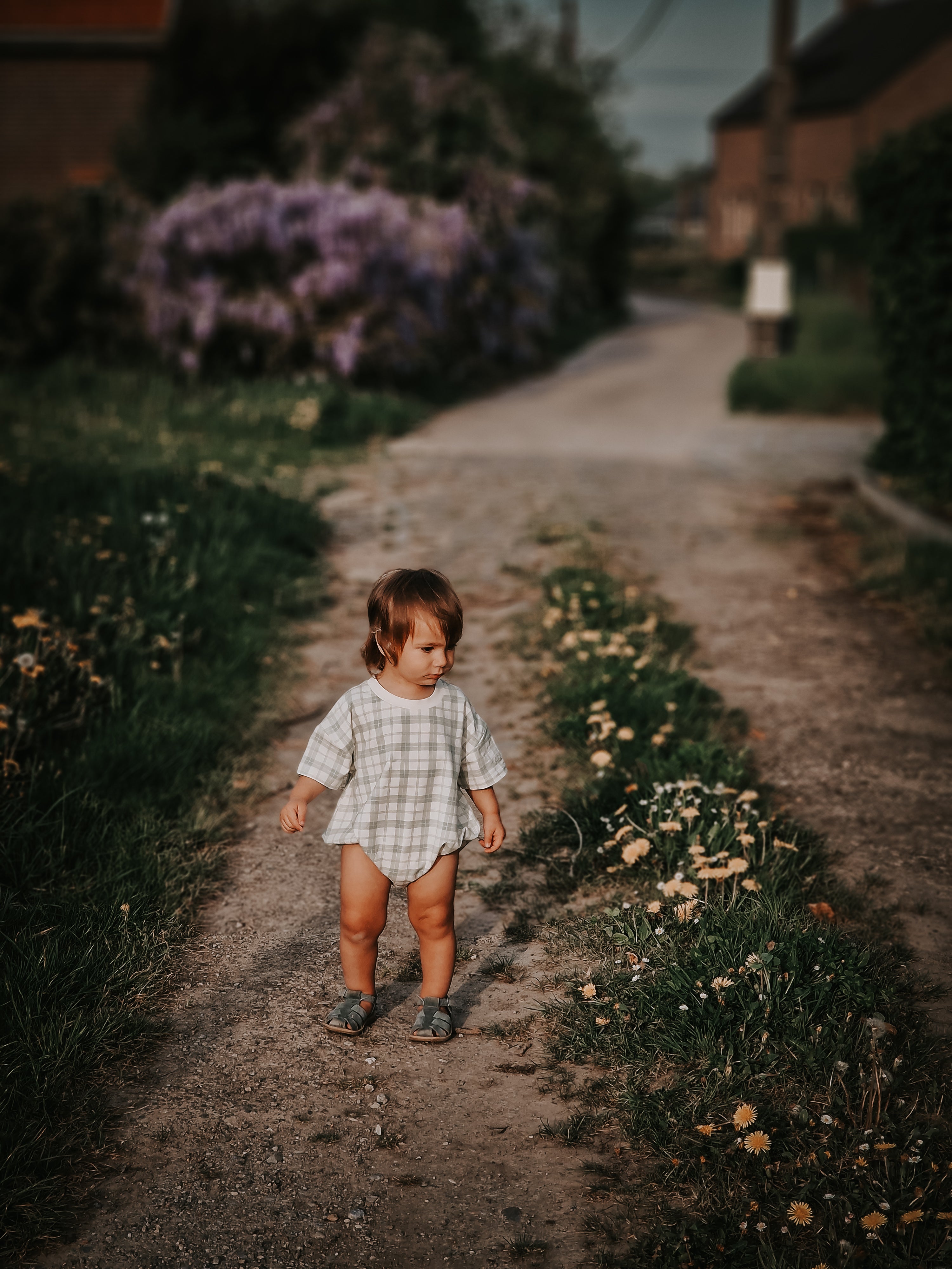 Bubble Romper | Organic Cotton Jersey - Fern Plaid