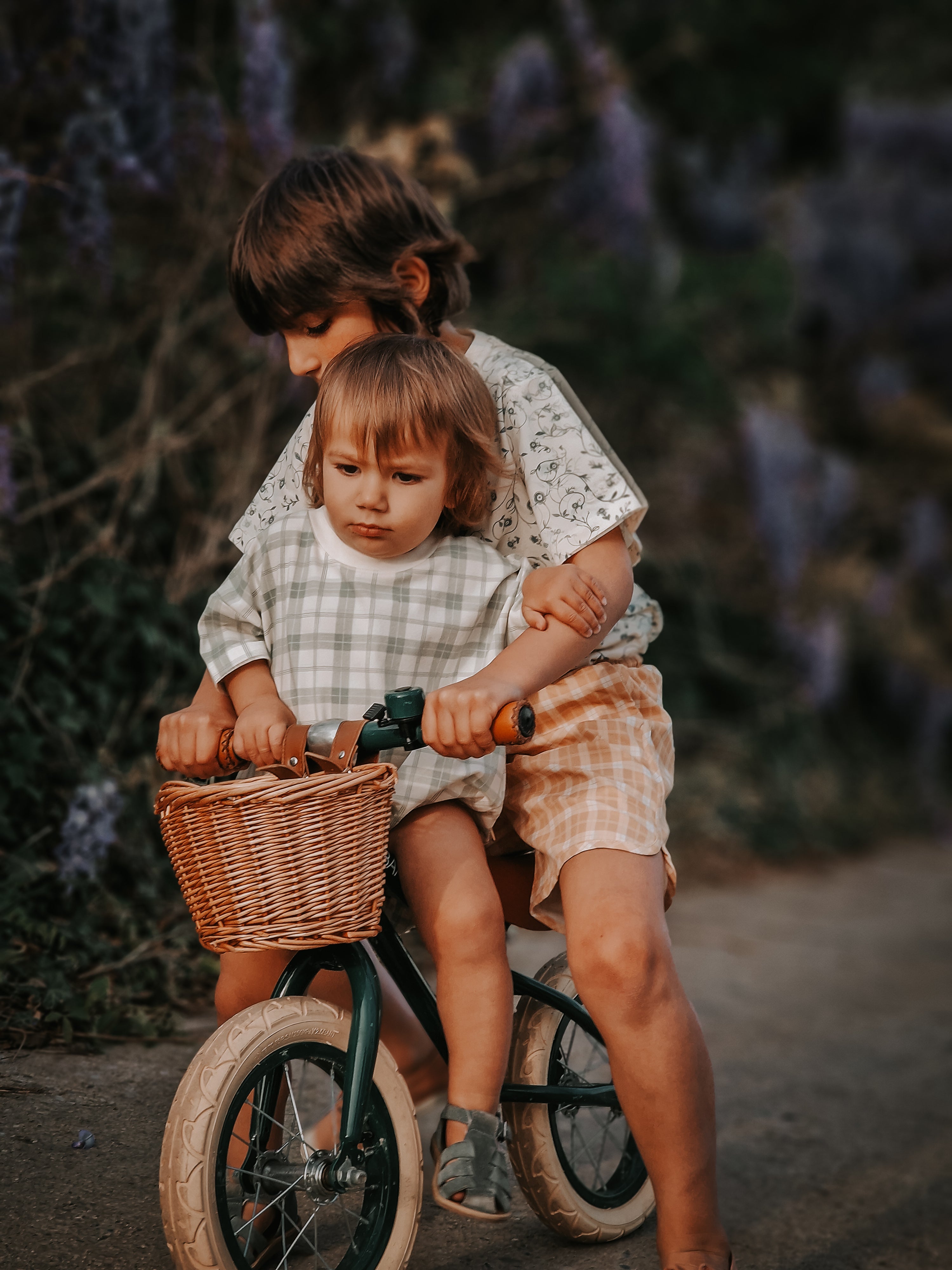 Bubble Romper | Organic Cotton Jersey - Fern Plaid