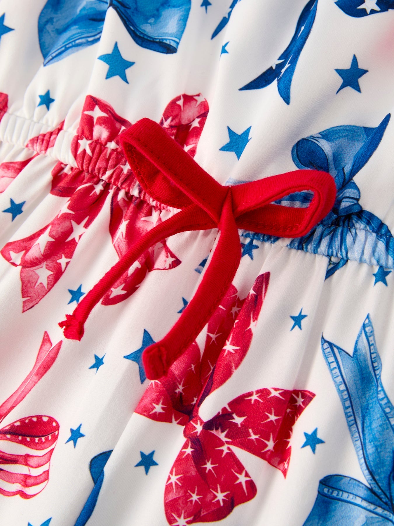 4th Of July Bow Print Jumpsuit