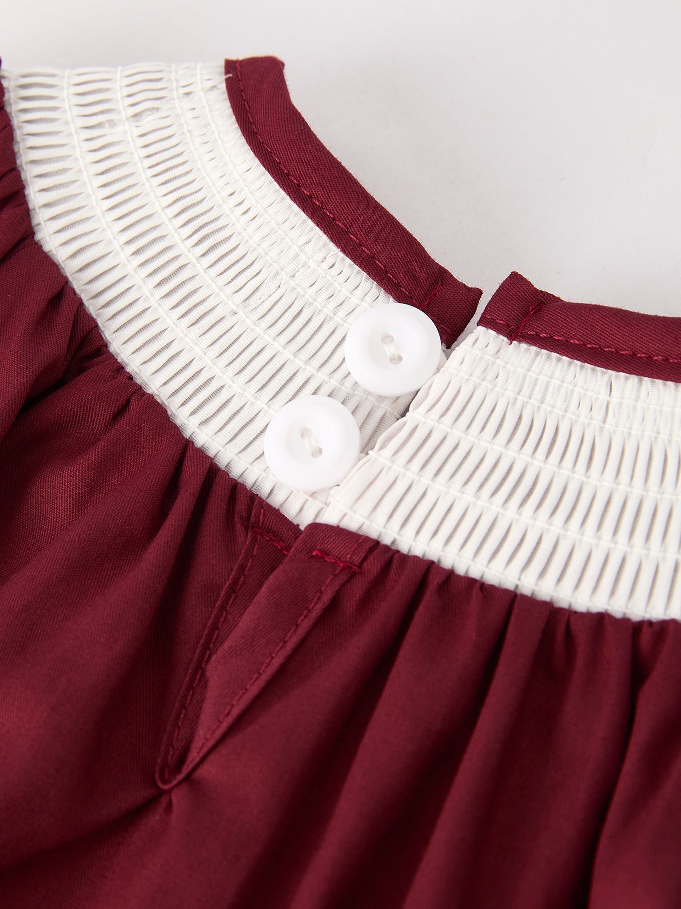 Dark Red Smocked Church Christ Bishop Christening Girls Romper