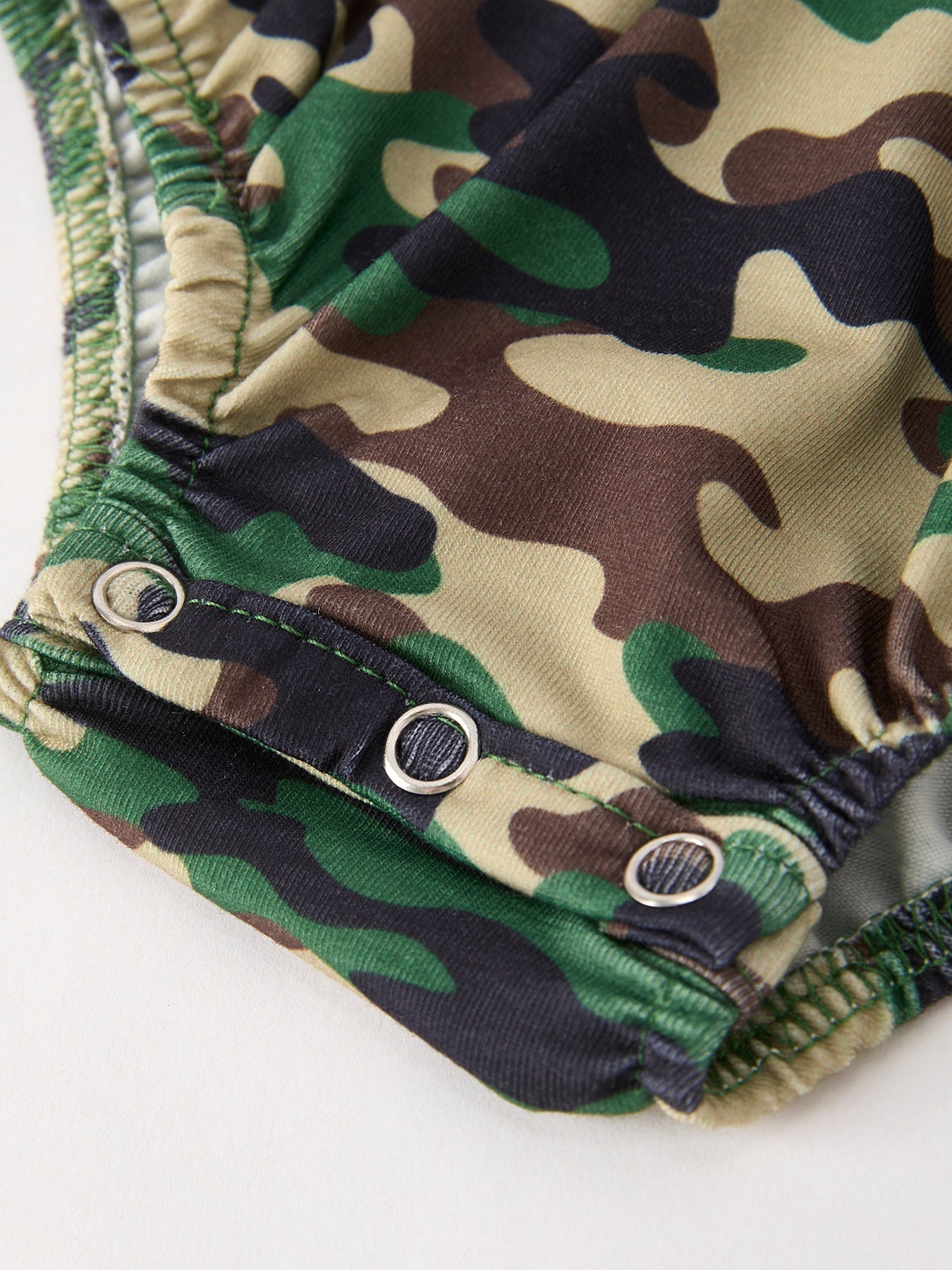 Camouflage Duck Smocking Embroidery Girls Romper