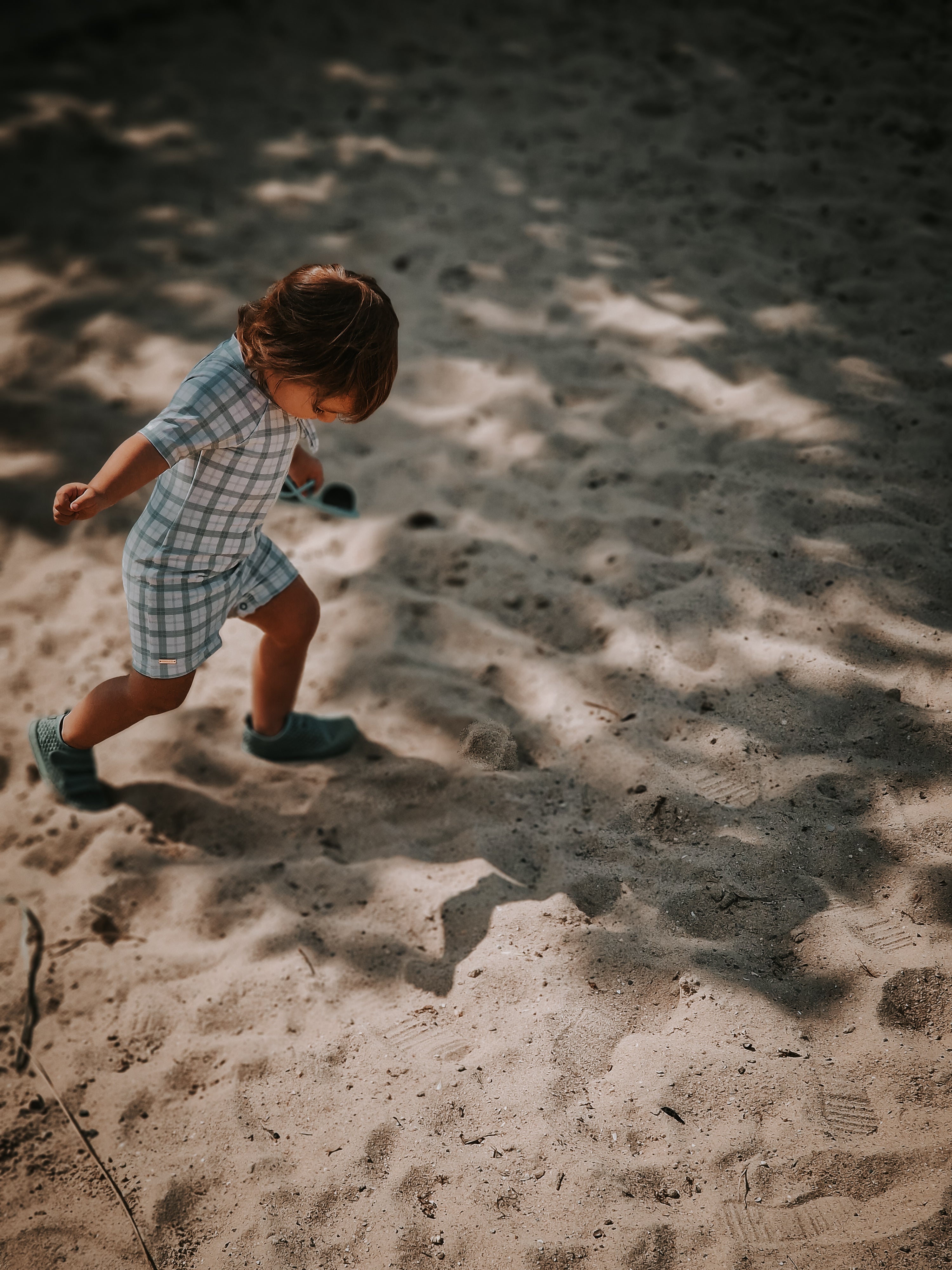Short Sleeve Rashguard Swimsuit | Upf + Recycled - Fern Plaid