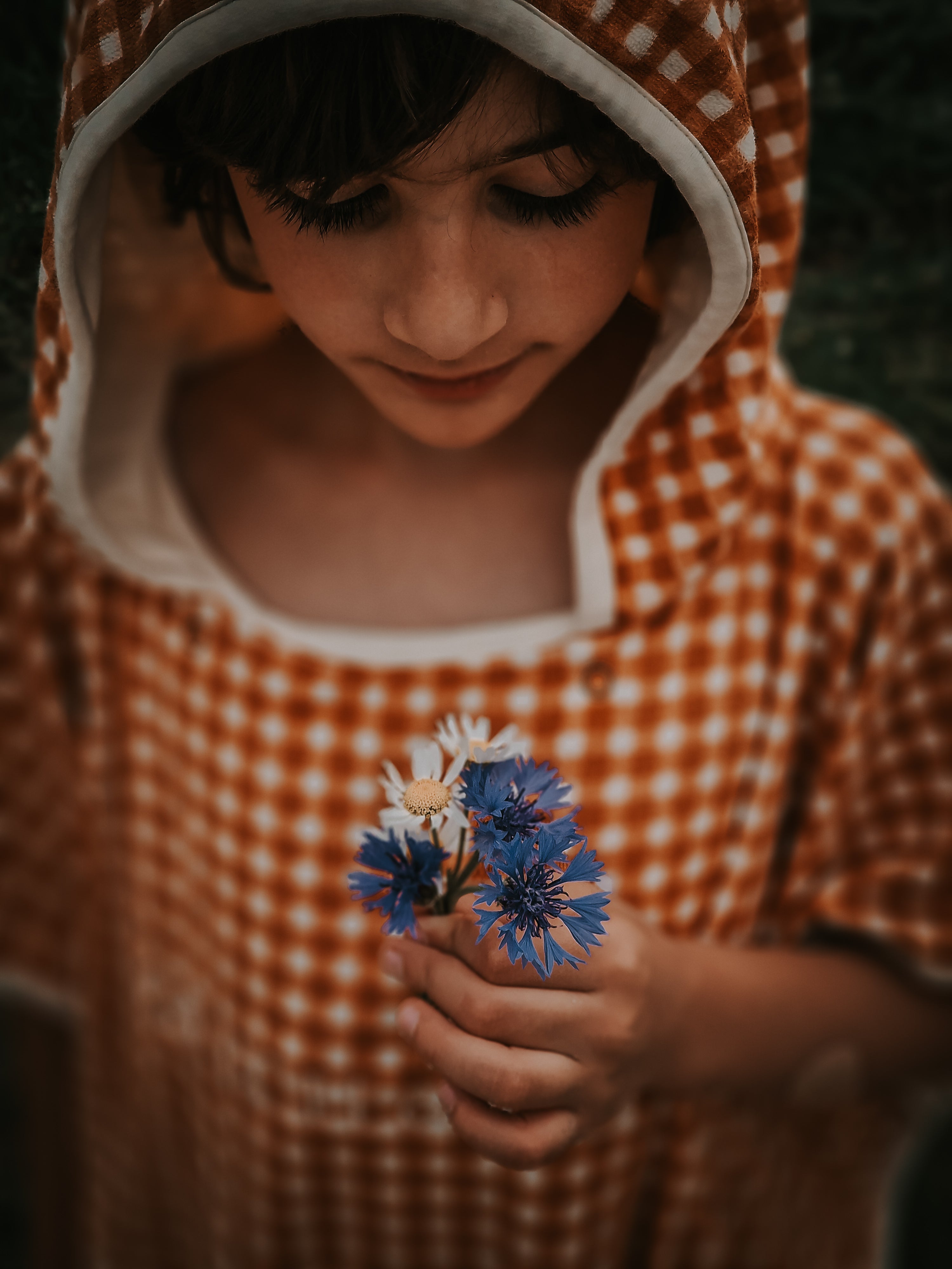 Bathing Towel Poncho | Organic Cotton - Sienna Gingham