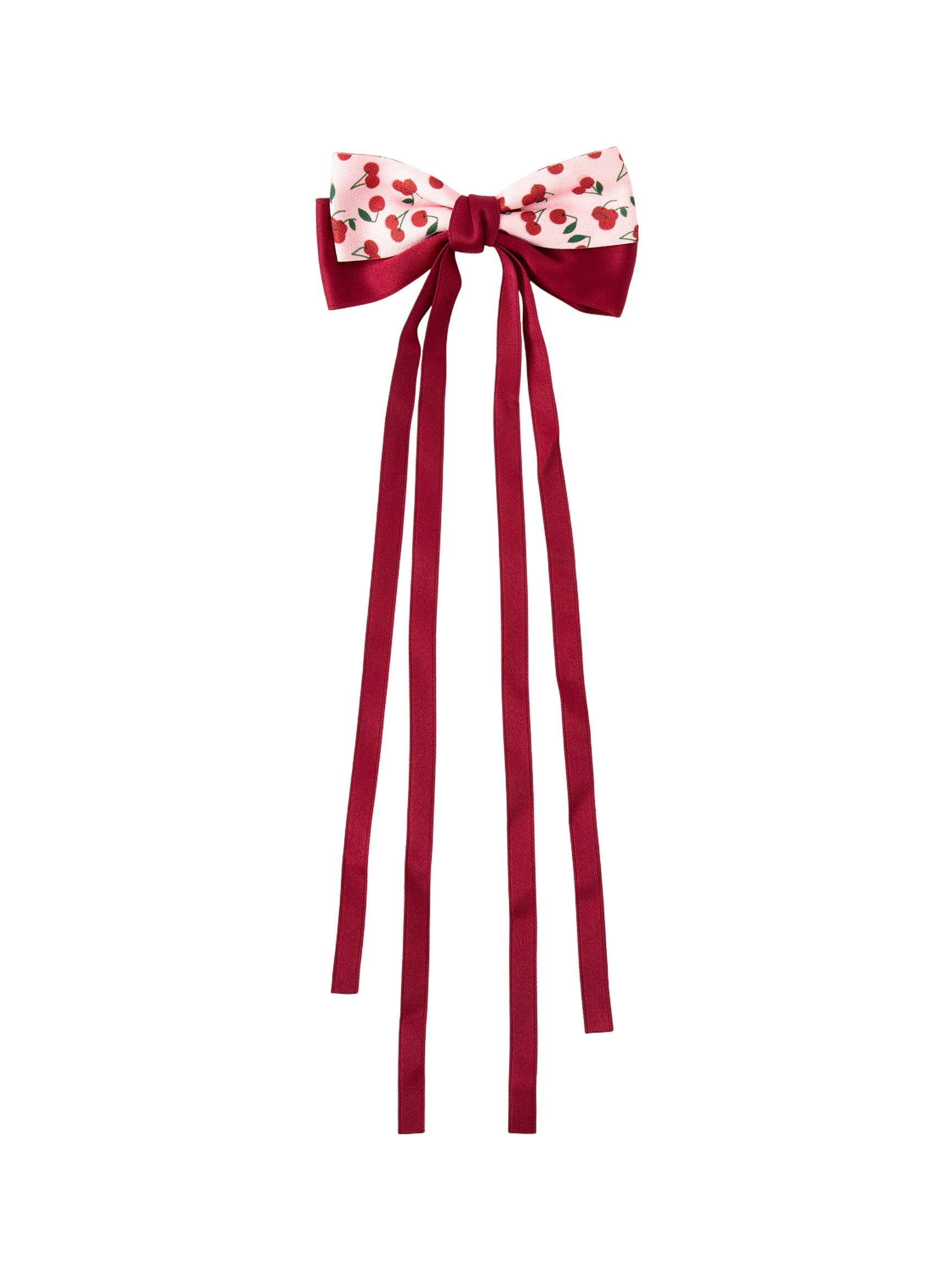 Cherry Bow Ribbon 4.5 Inch Hairpin