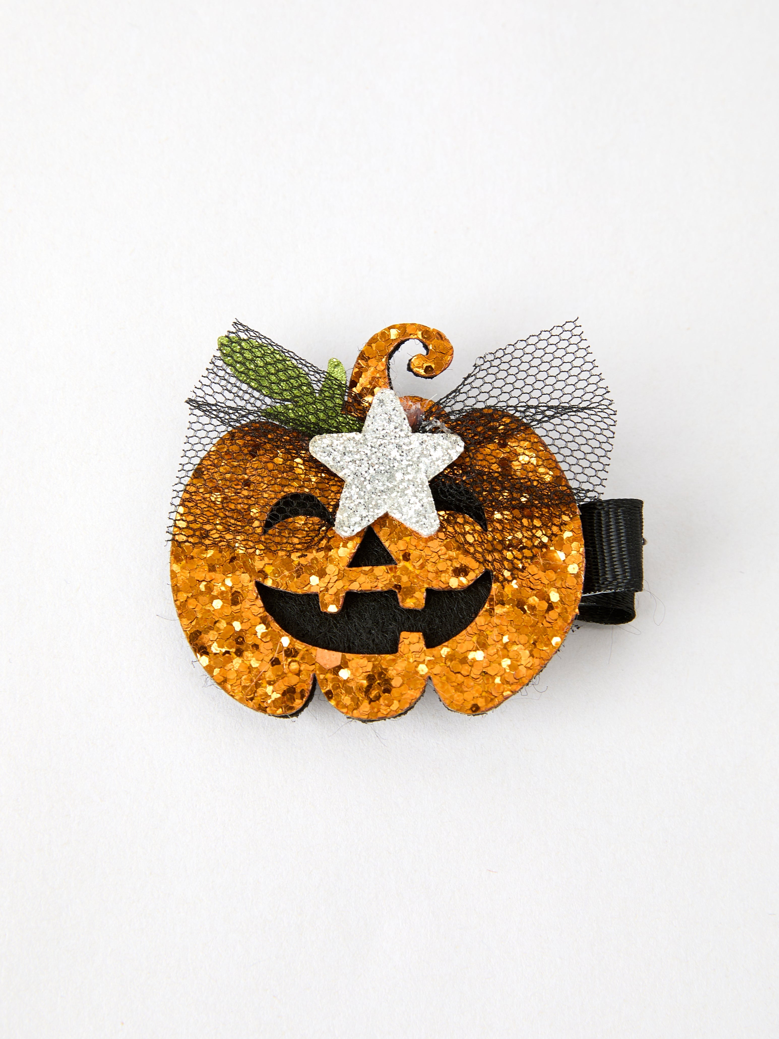 Halloween Sparkling Pumpkin Hair Clip