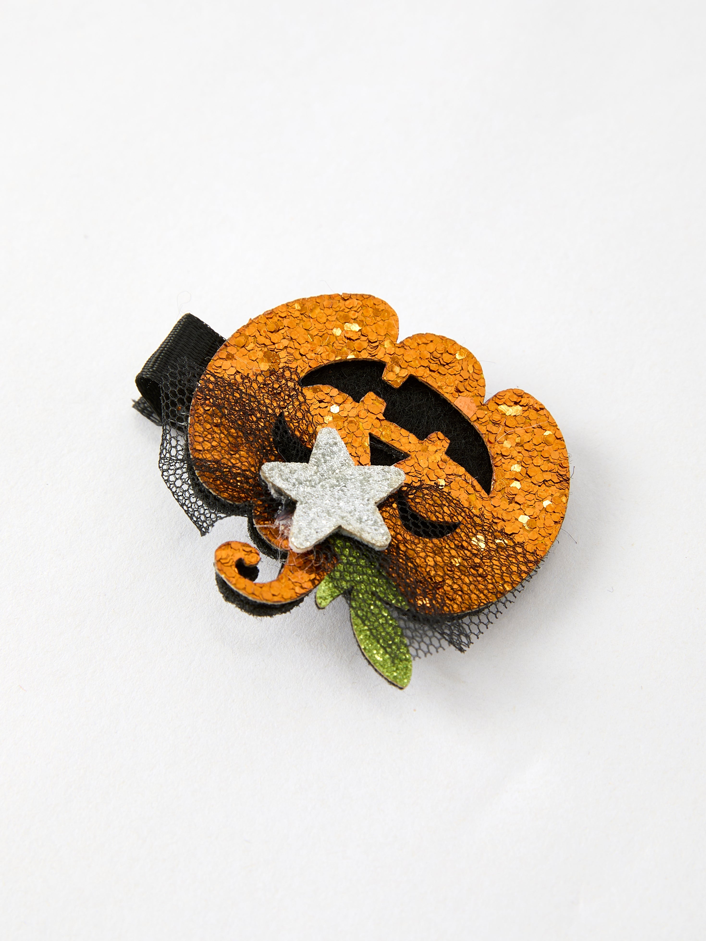 Halloween Sparkling Pumpkin Hair Clip