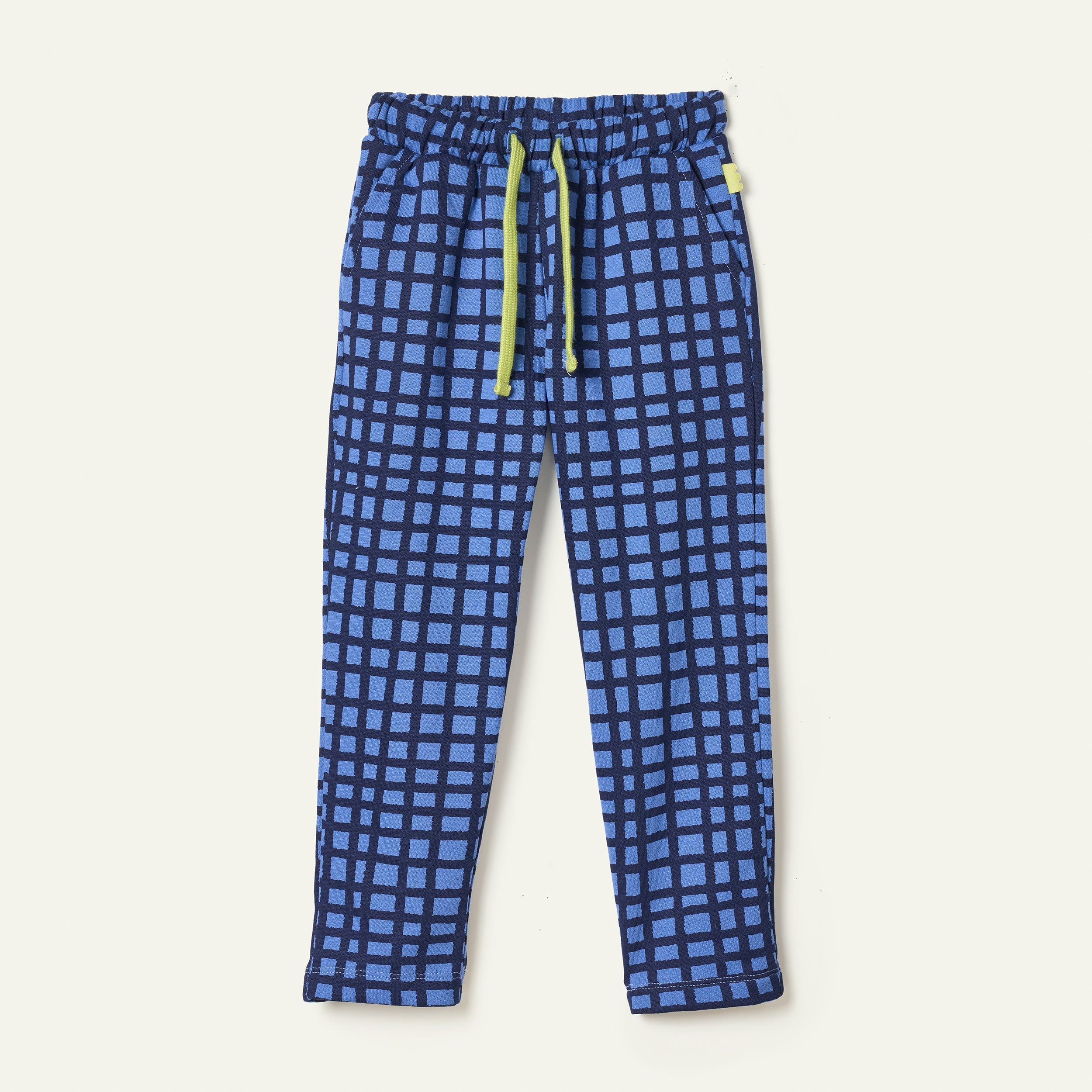 Recycled Cotton Blue Grid Jogger