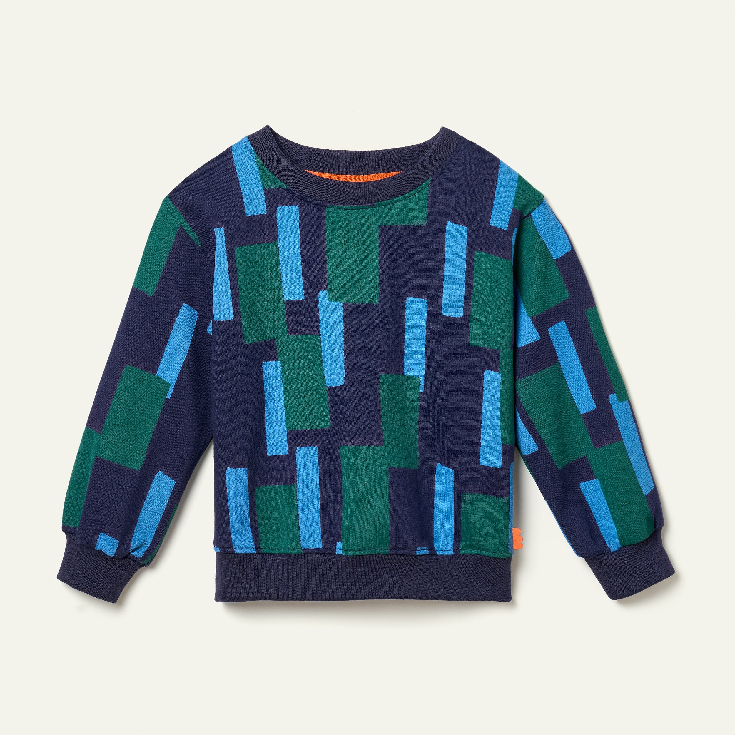 Recycled Cotton Blue Block Sweatshirt