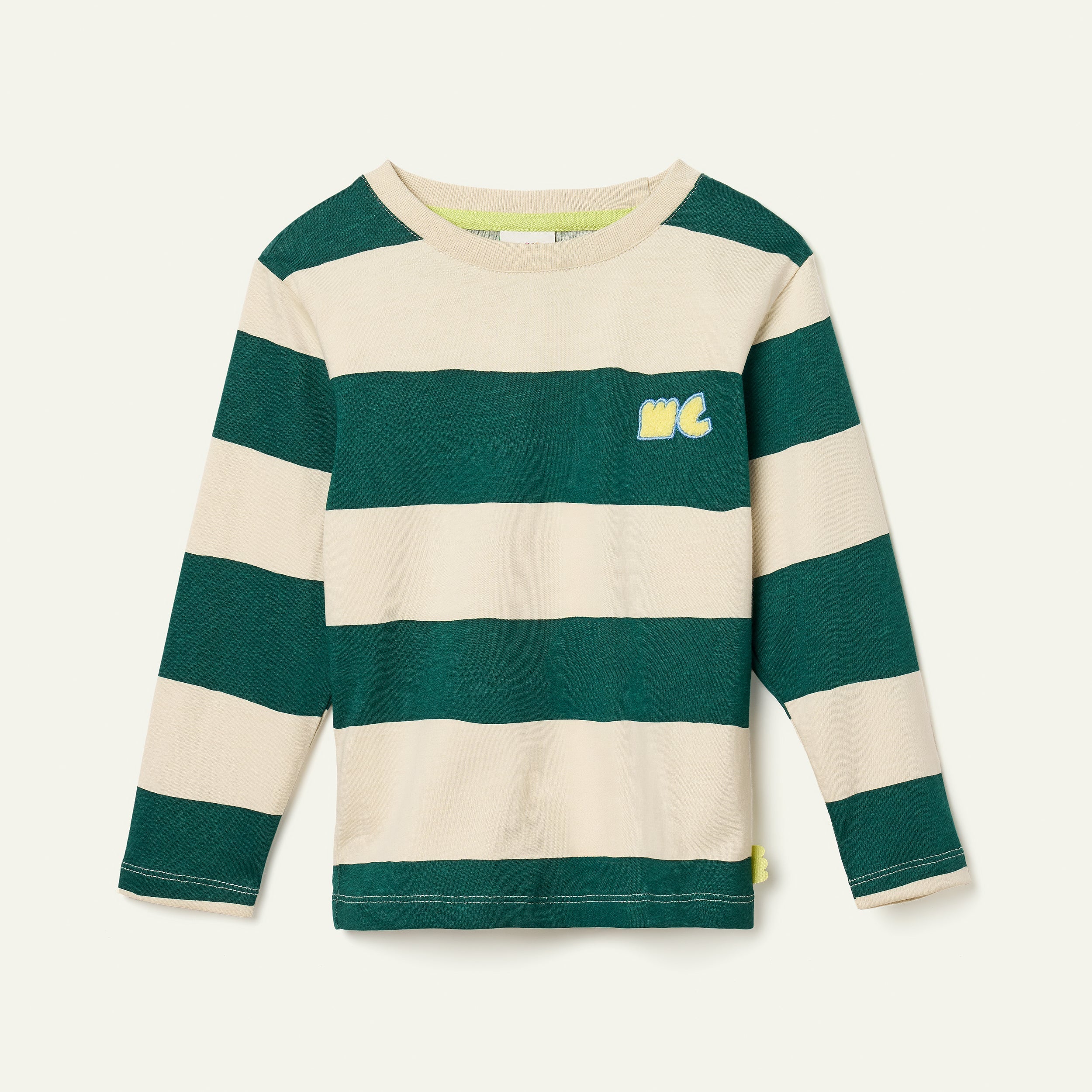 Recycled Cotton Green Rugby Stripe T-shirt
