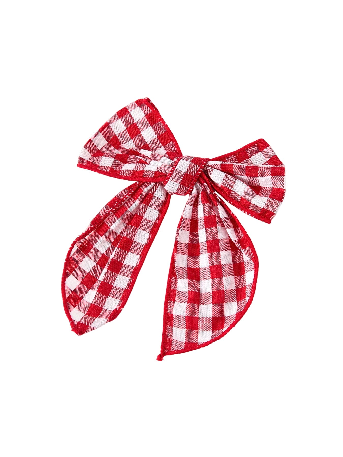 Christmas Red And White Plaid Bow 5 Inch Hairpin
