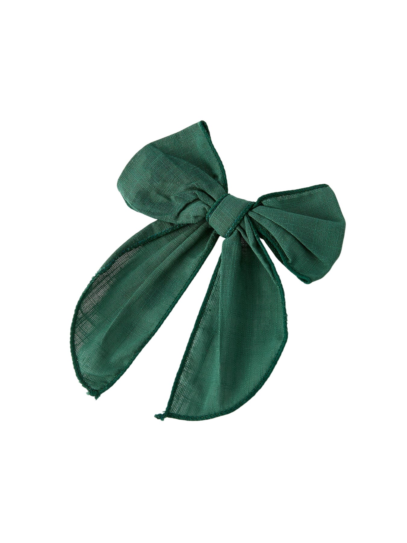 Christmas Dark Green Bow 5 Inch Hairpin